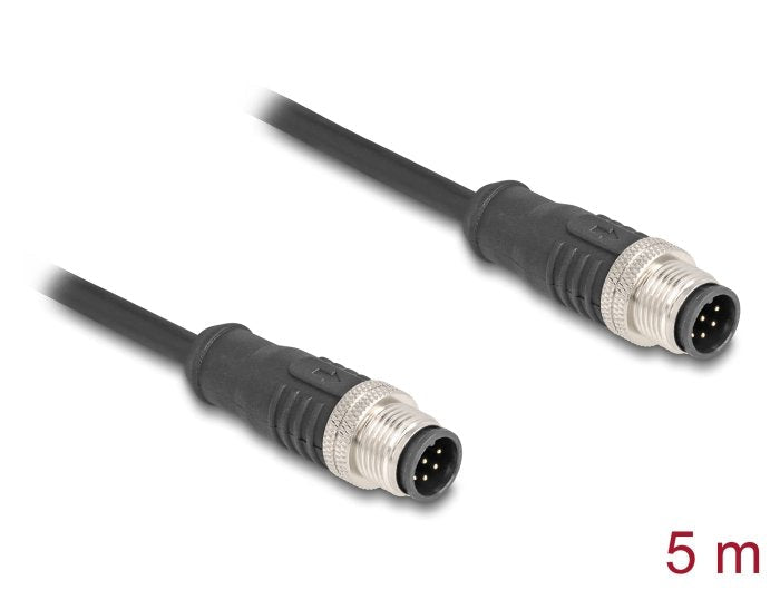Delock 80808 Cable M12 Codificado A 8 Pin Macho A Macho Pvc 5 M