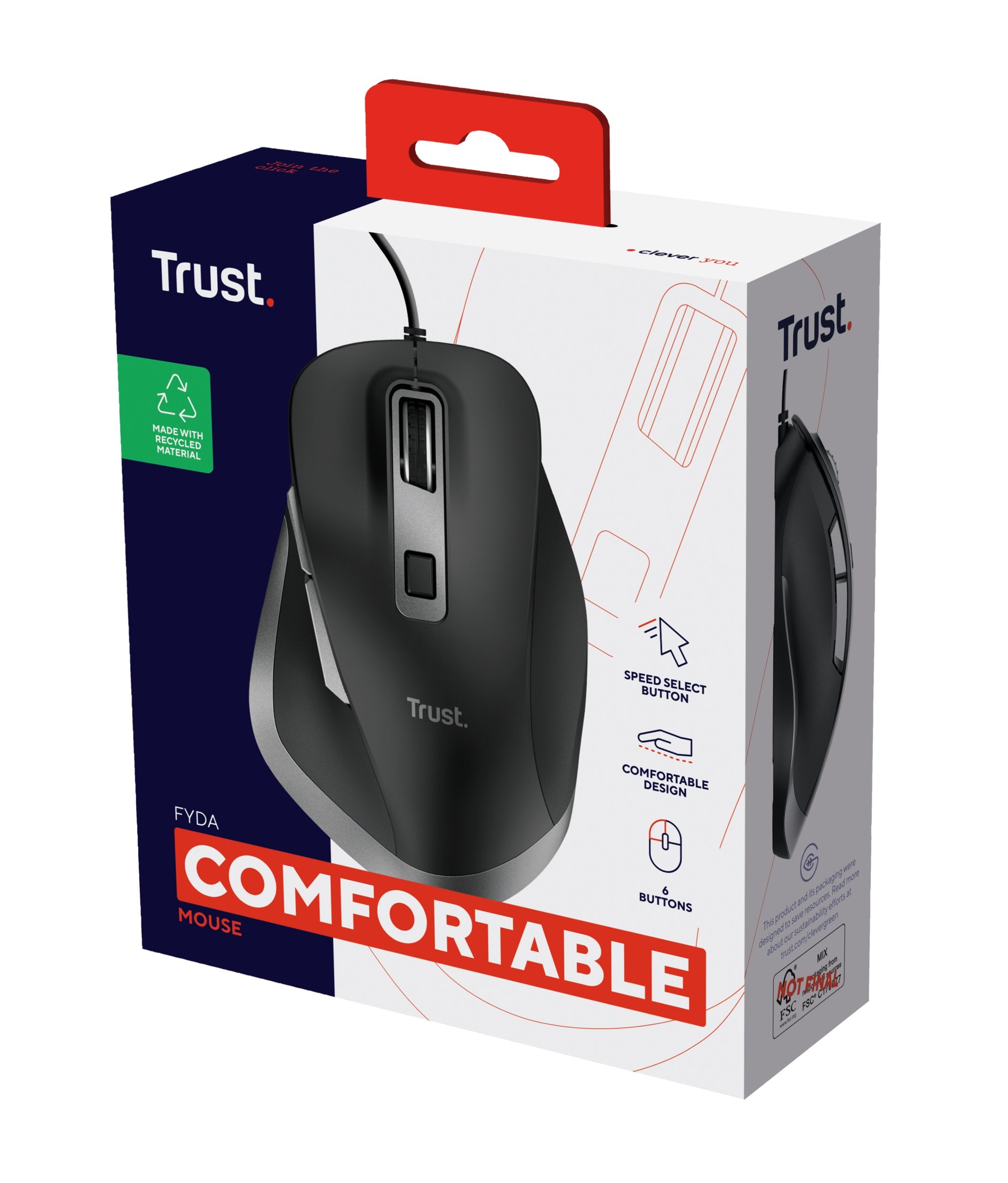 EAN 8713439247282 - Trust Fyda ratón Oficina mano derecha USB tipo A Óptico 5000 DPI imagen 5