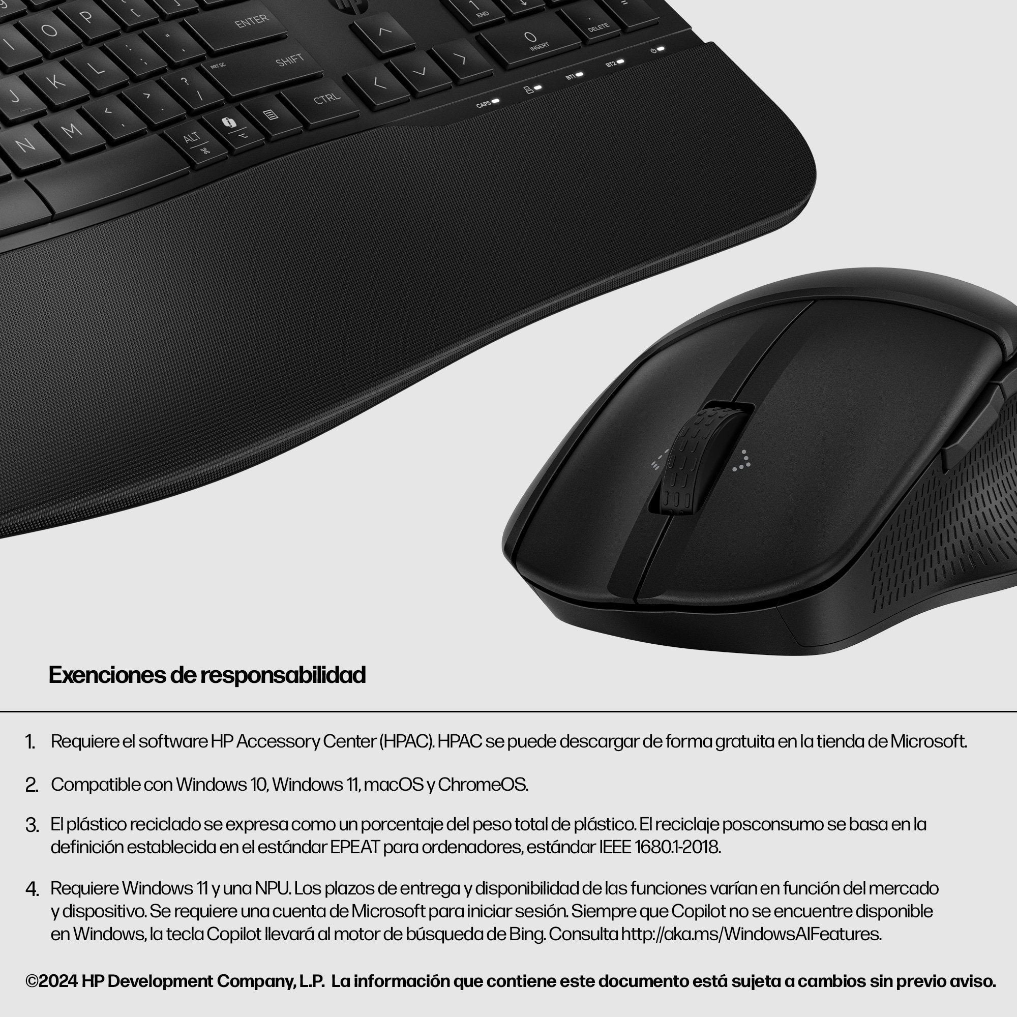 EAN 198122954667 - HP 685 Comfort Dual-Mode Keyboard and Mouse Combo teclado Ratón incluido Oficina RF Wireless + Bluetooth N imagen 5