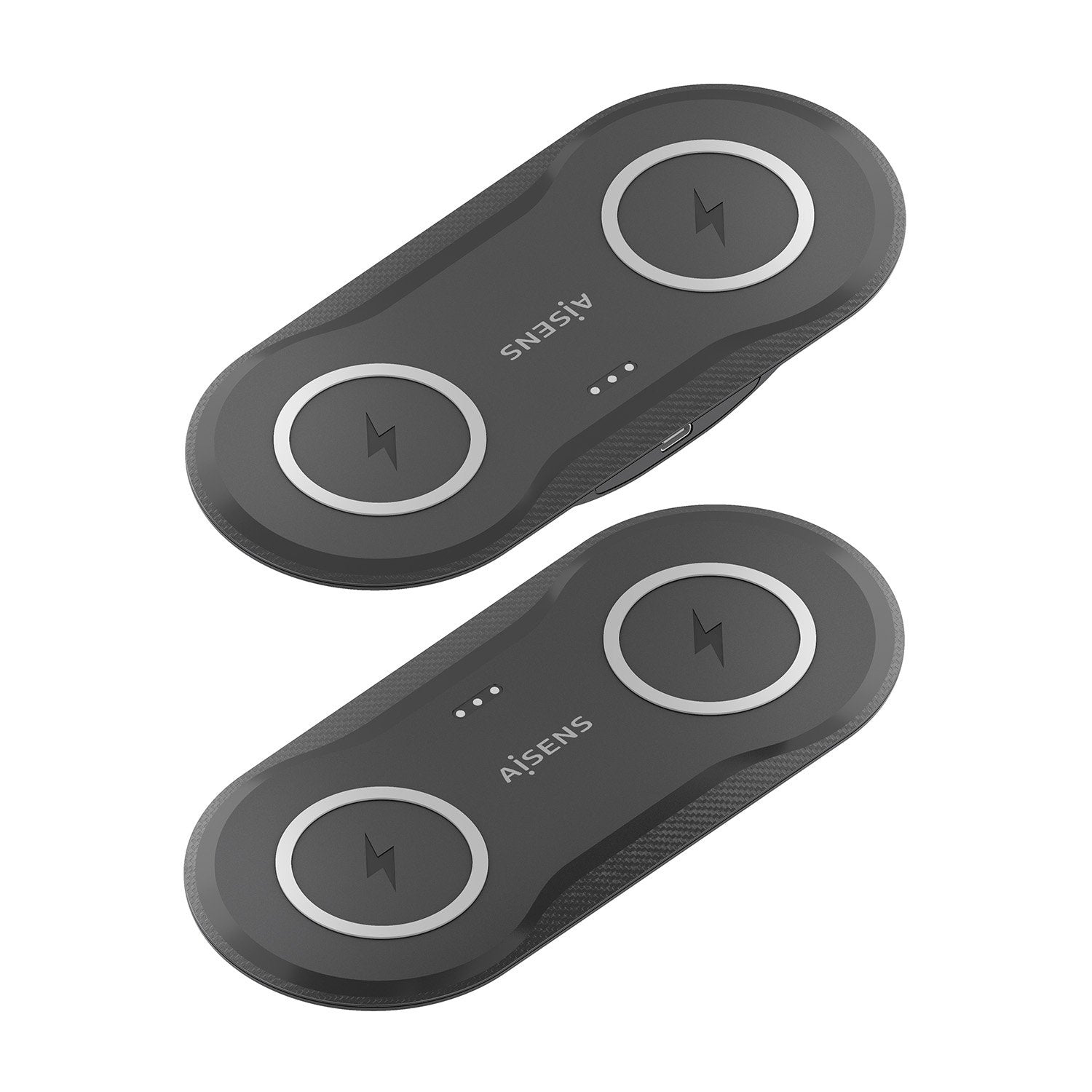 Aisens Cargador Inalambrico Usb-C 15w 2 En 1 Para Movil Auriculares, Negro