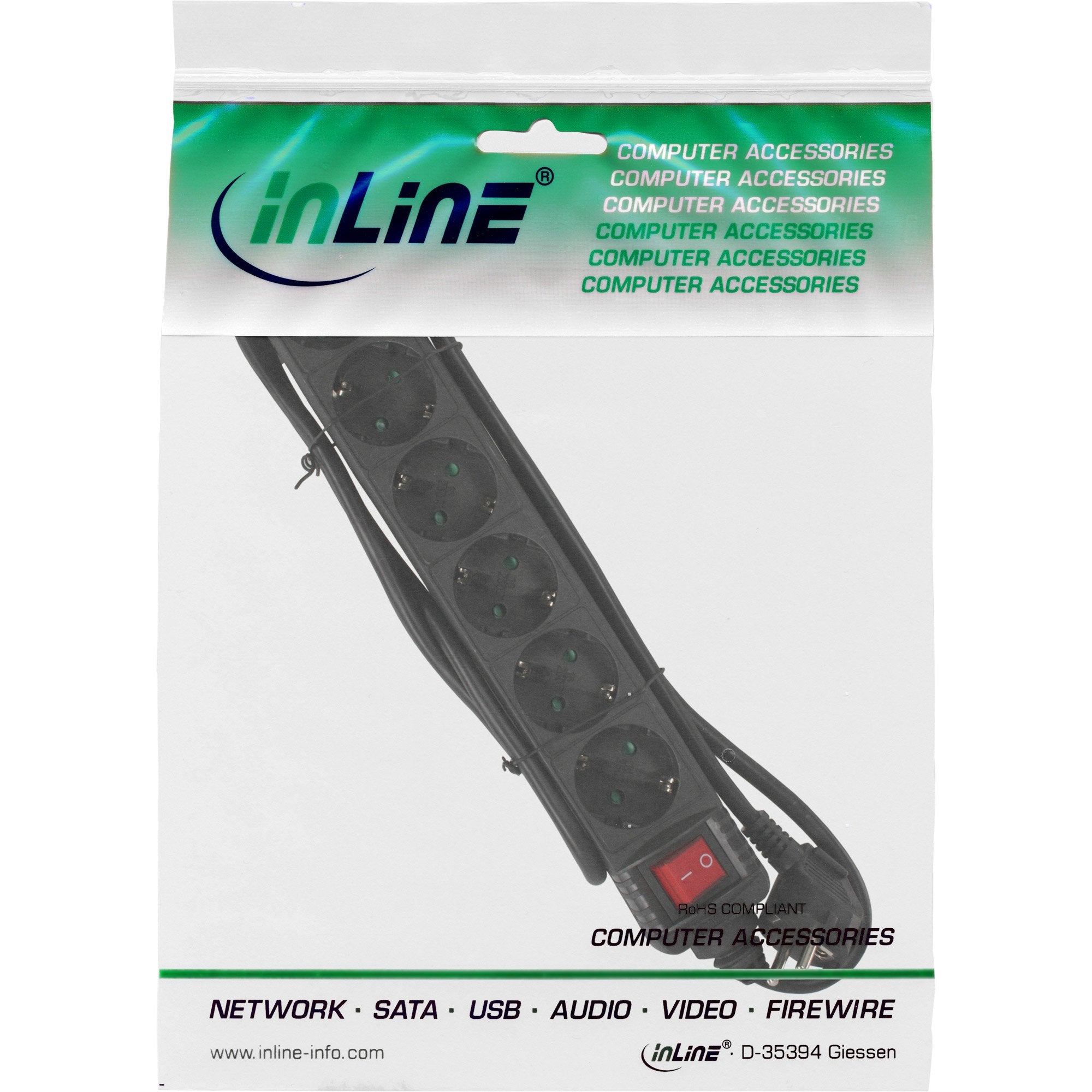 EAN 4043718180264 - InLine 16465T base múltiple 5 m 6 salidas AC Negro imagen 2