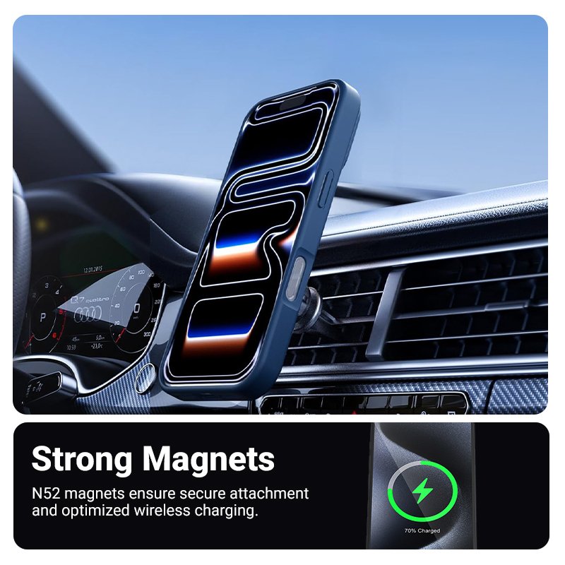 Etui Hybrid Matte Magnetic Etui Magsafe Iphone 17 Pro Max Granatowe