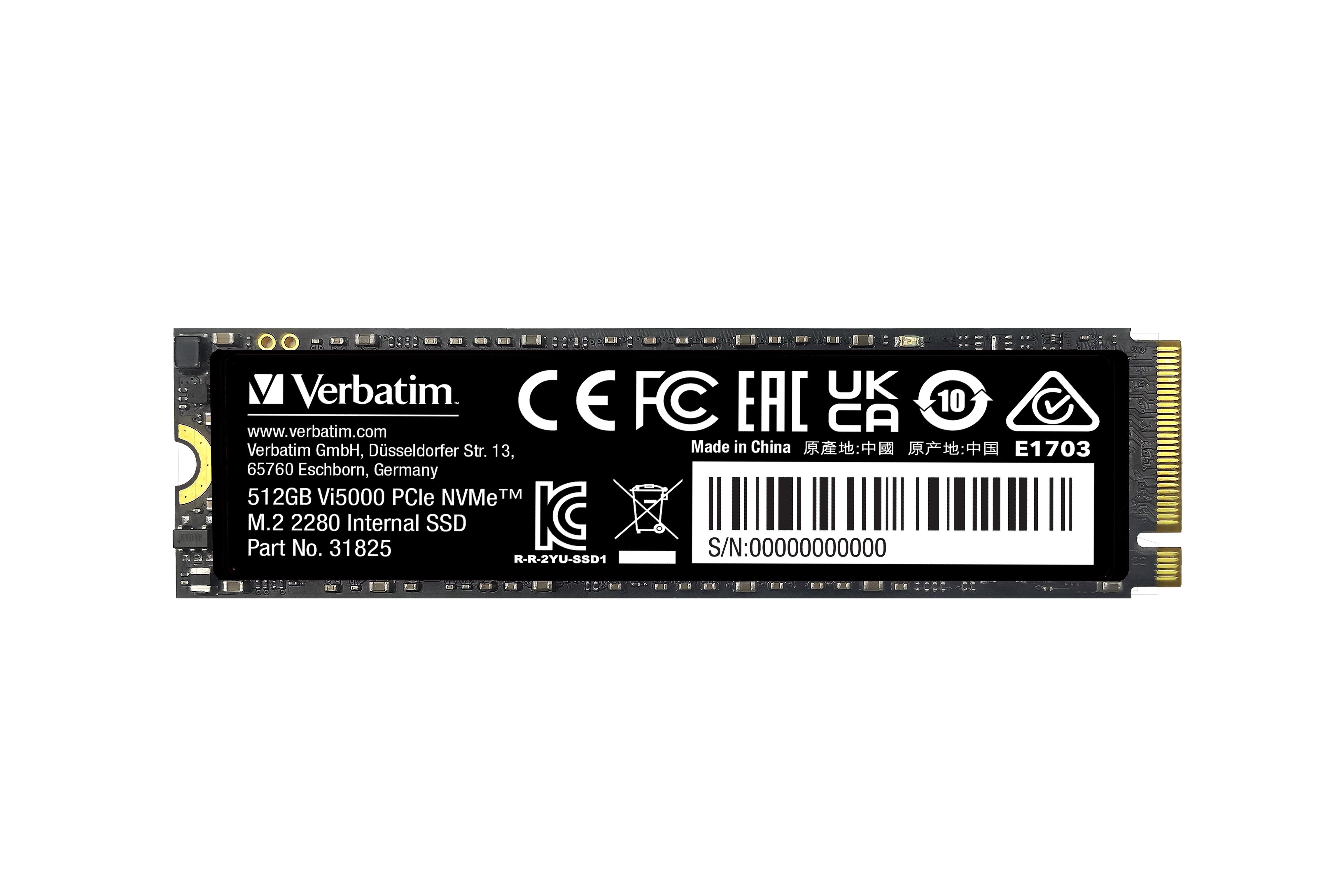Verbatim Ssd 512gb, Pcie 4.0, M.2 2280, Nvme, Vi5000