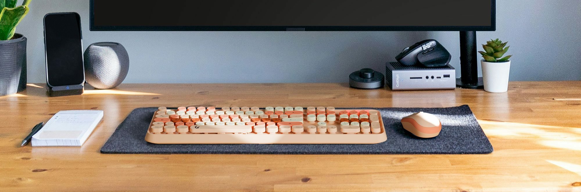 EAN 4250078173472 - KeySonic KSKM-8200M-RF (DE) teclado Ratón incluido Oficina RF inalámbrico QWERTZ Alemán Beige, Marrón, Ro imagen 4