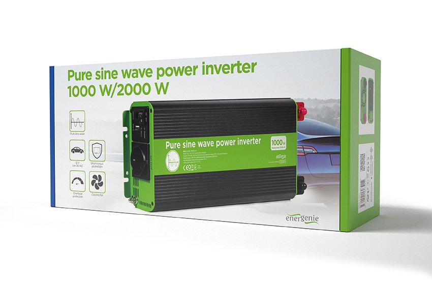 EAN 8716309124065 - EnerGenie EG-PWC-PS1000-01 adaptador e inversor de corriente Auto 1000 W Negro, Verde imagen 8