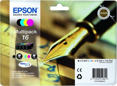 Epson Tinta Original T1636 Pack Color Y Black Para Workforce Wf-2010w/2510wf/ 2520wf/2530w