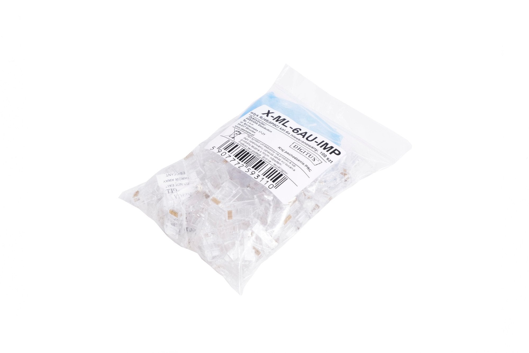 Digitus X-Ml-6au-Imp Conector Rj45 Transparente
