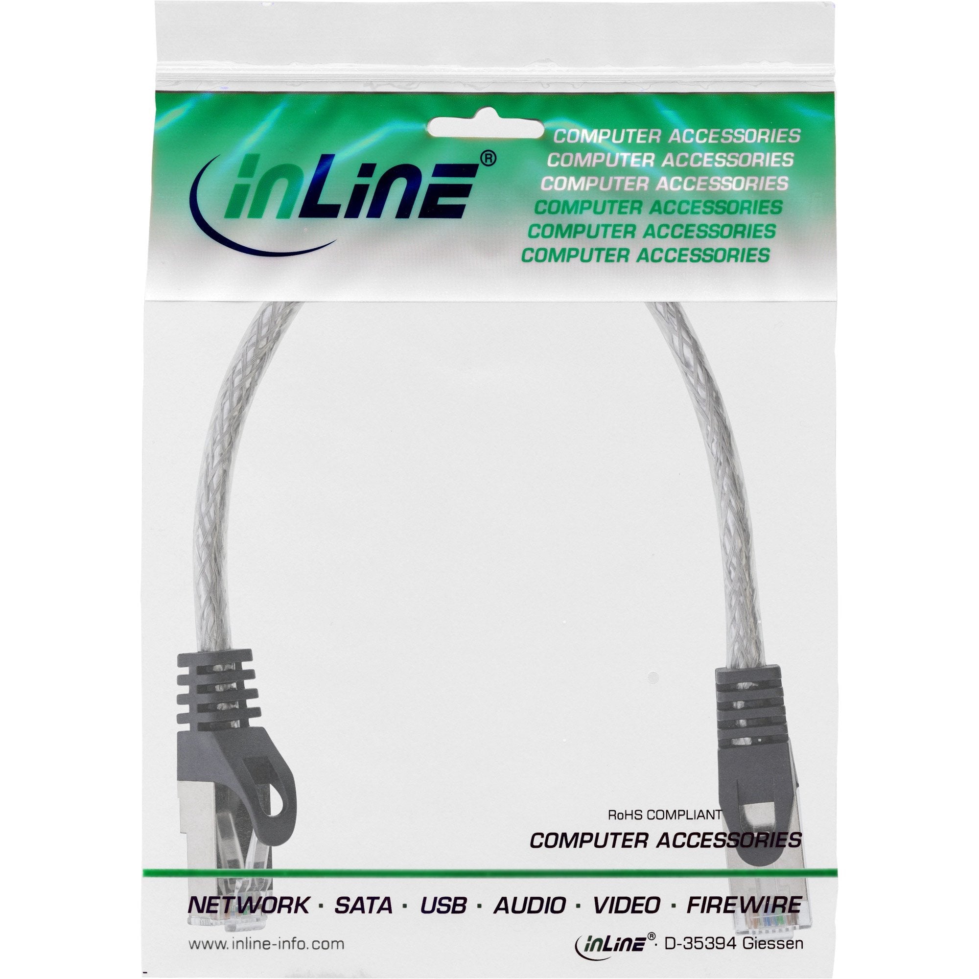 Cable De Red Inline Sf/Utp Cat.5e Transparente 0,3m