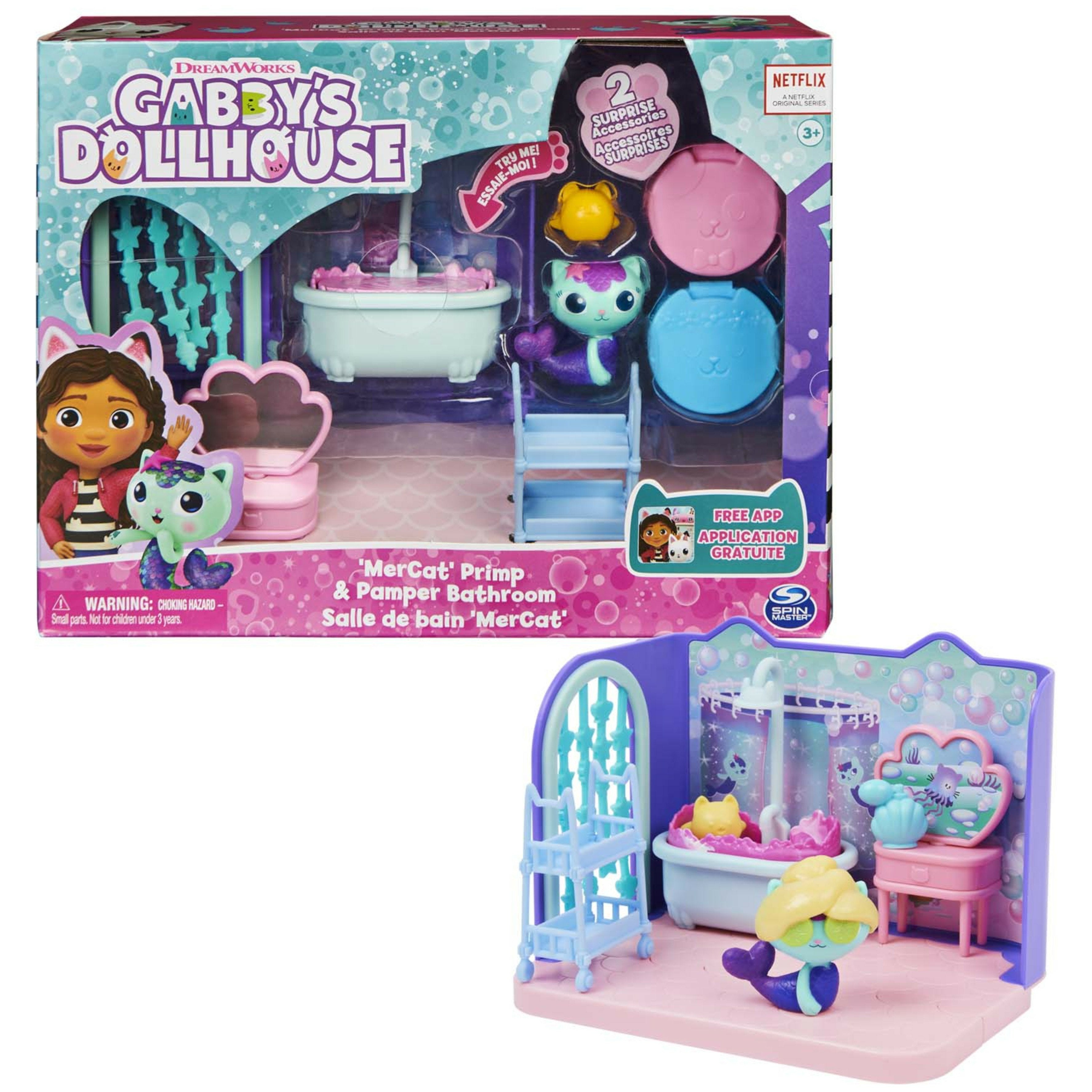 Spin Master Gabby'S Dollhouse Deluxe Room Baño Con Figura De Mono 6062036