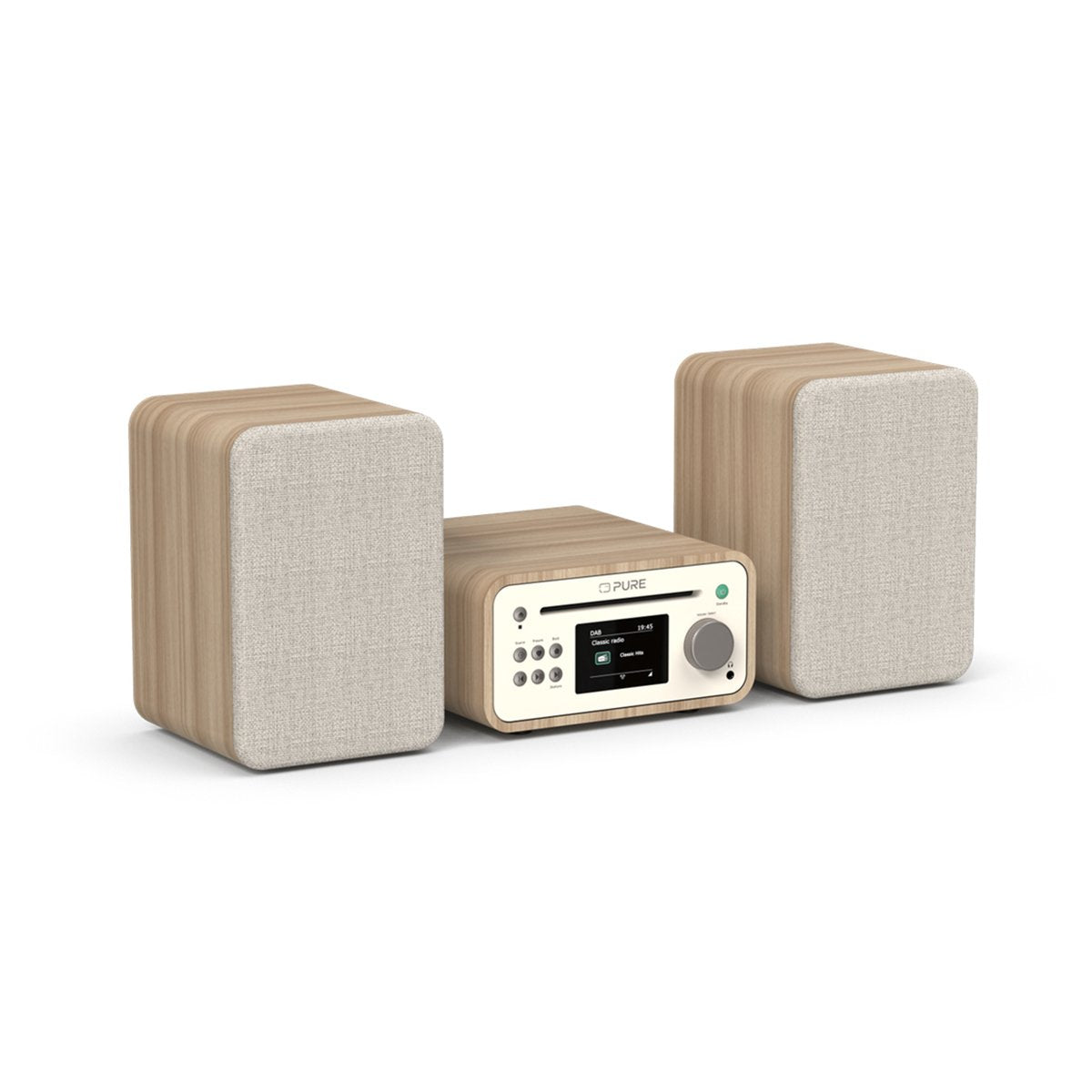 Pure Classic Stereo Mini Stereoanlage Dab+ Fm, Bluetooth, Cd, Usb Weiss Eiche