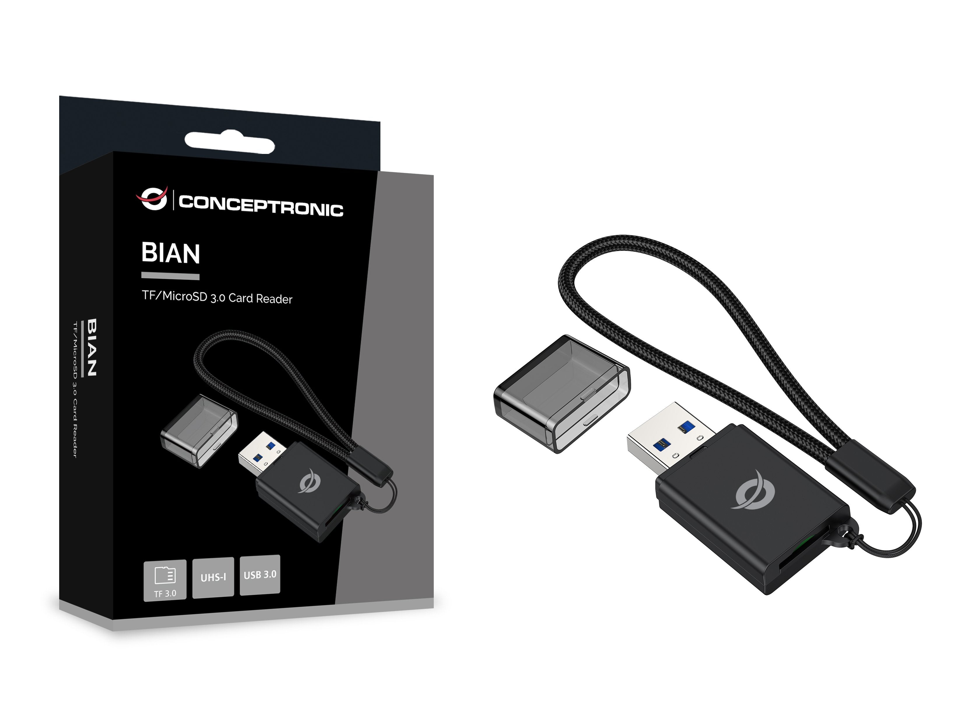 Card Reader Externo Conceptronic Bian07b Usb 3.0 Microsd/Tflash