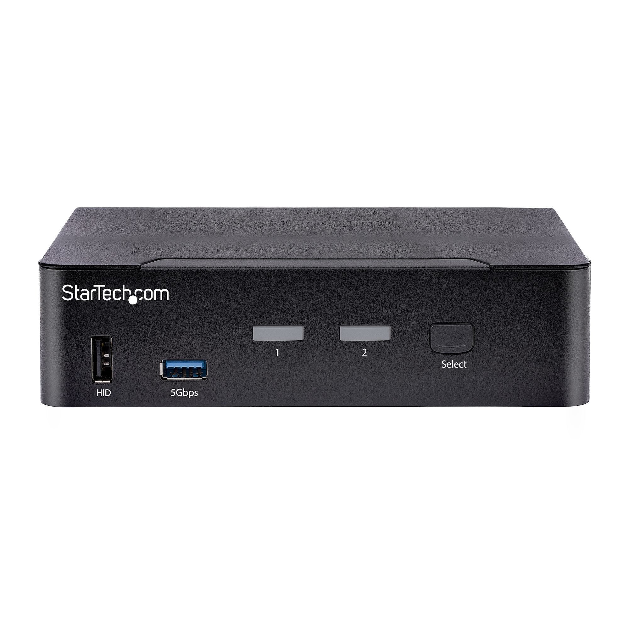 Startech Switch Kvm Usb C Tipo C, De 2 Puertos Displayport 4k 60hz, Audio 3,5mm, Hub 4x Usb Y 2x Usb A 3.2 Gen 1 De 5gbps