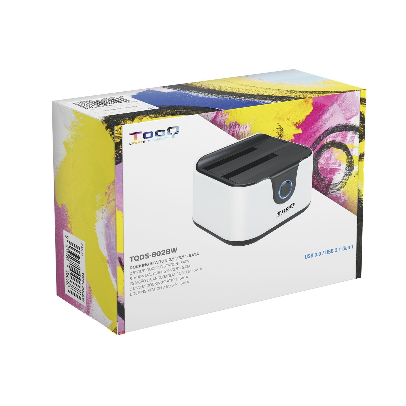 EAN 8433281006683 - TooQ TQDS-802 Negro, Blanco imagen 5
