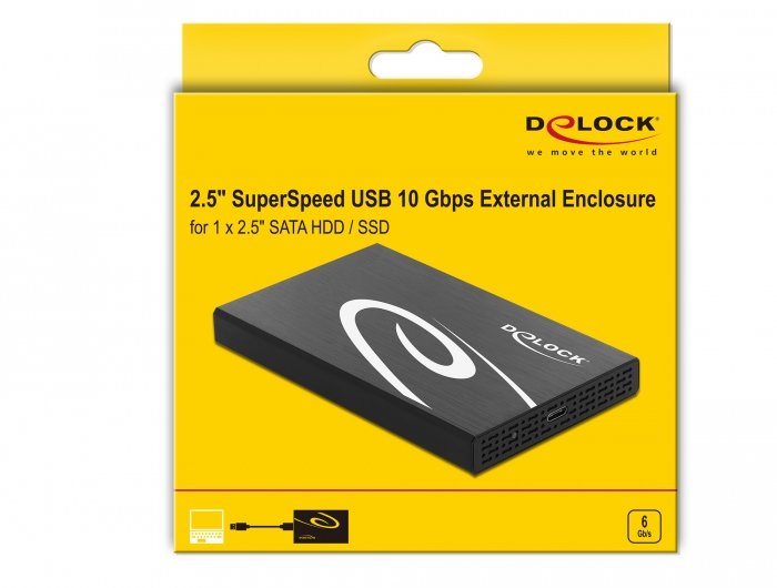 Delock Caja Externa 2.5" Sata Hdd / Ssd Superspeed Usb 10 Gbps (Usb 3.1 Gen 2)