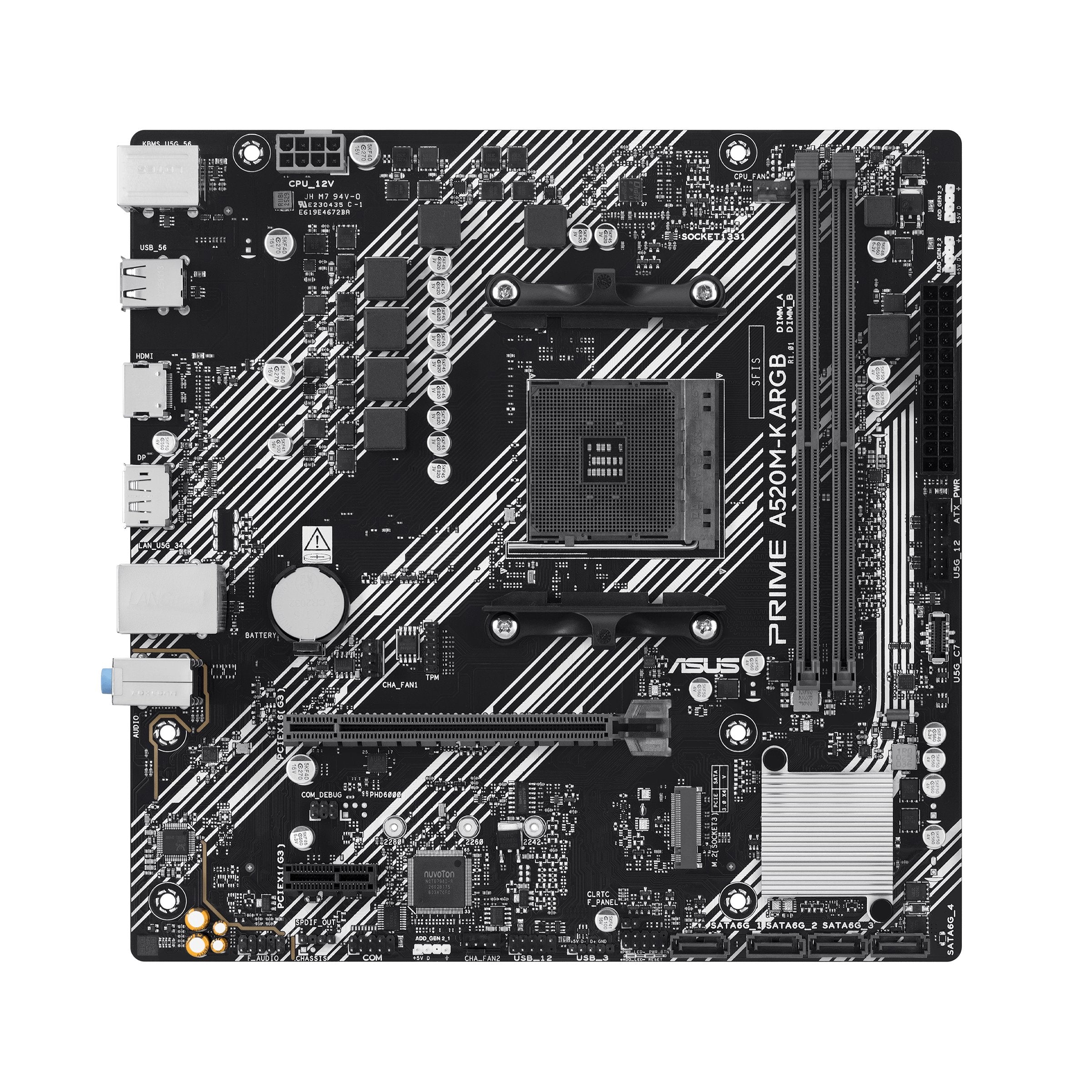Placa Base Asus Prime A520m-K Argb Amd,Am4,Ddr4,Matx