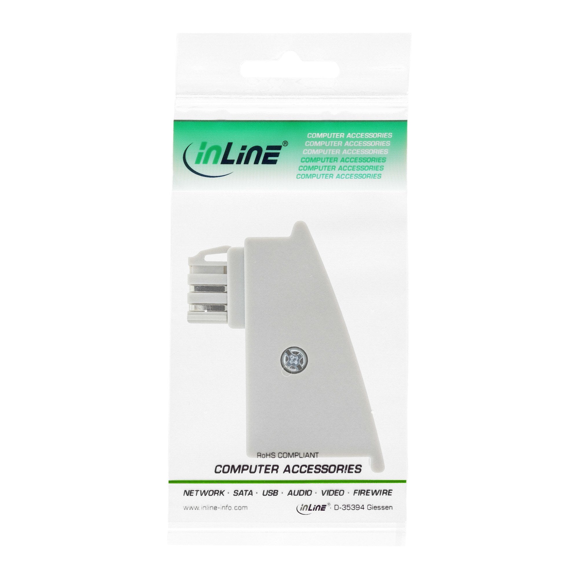 Adaptador Inline Tae-F Dsl, Enchufe Tae-F A Conector Hembra Rj45, 8p2c Para Fritzbox, Gris