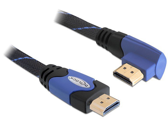 Delock Cable Hdmi A Macho > Hdmi A Macho Angular 4k 3 M Negro/Azul