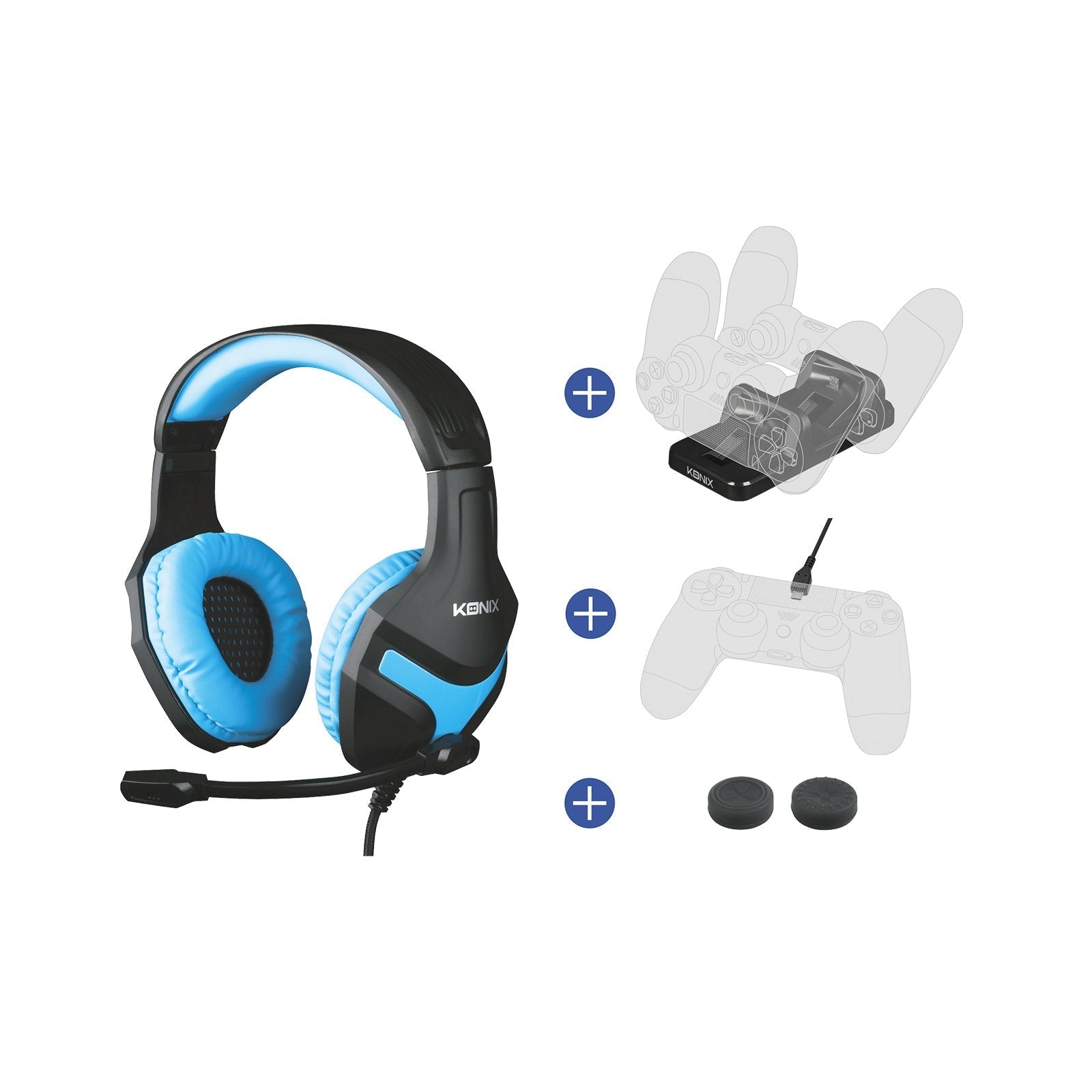 Gamer Pack - Auricular + Base De Carga + Grips