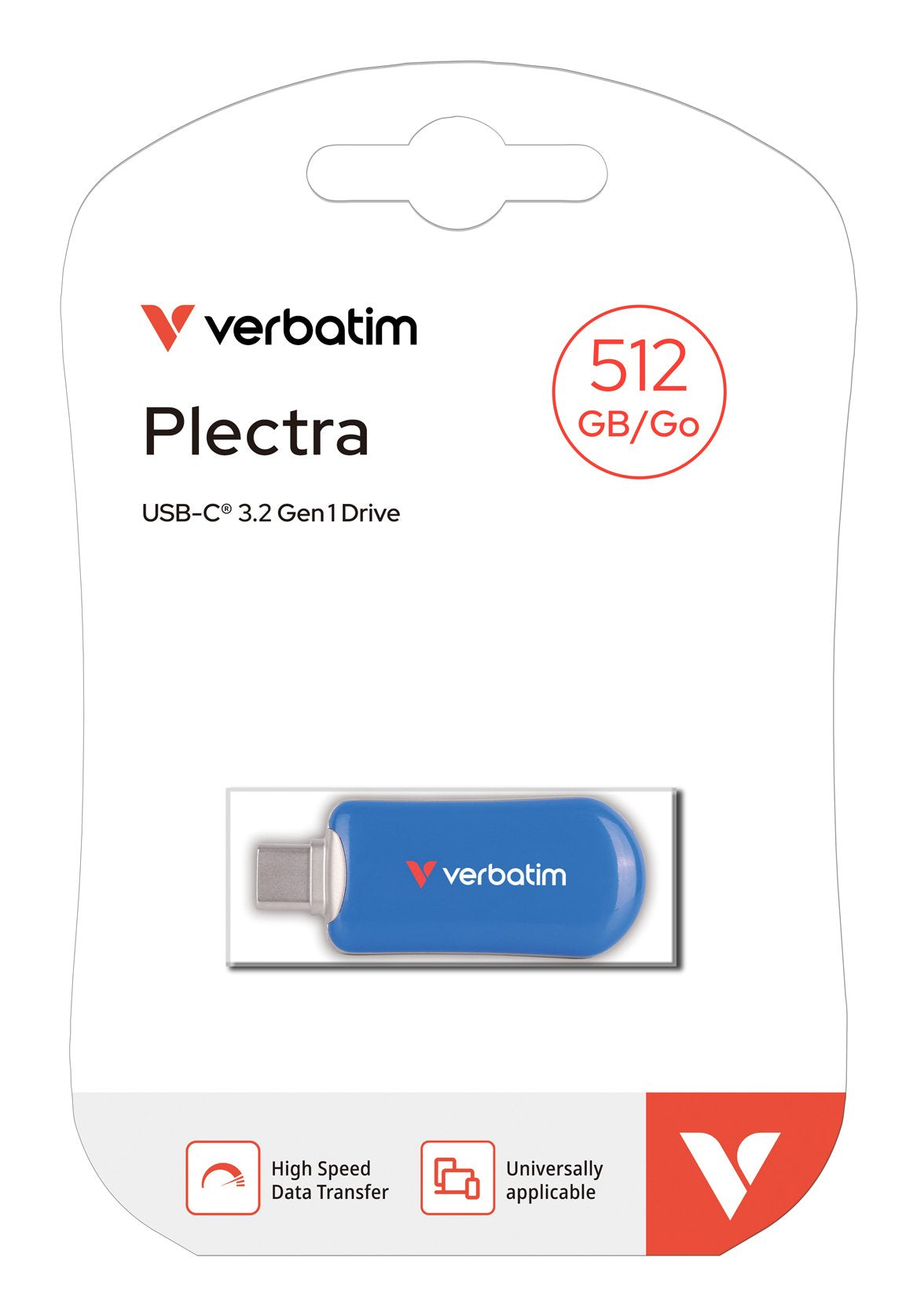 Verbatim Plectra Blue 512gb Usb-C Flash Drive 30235