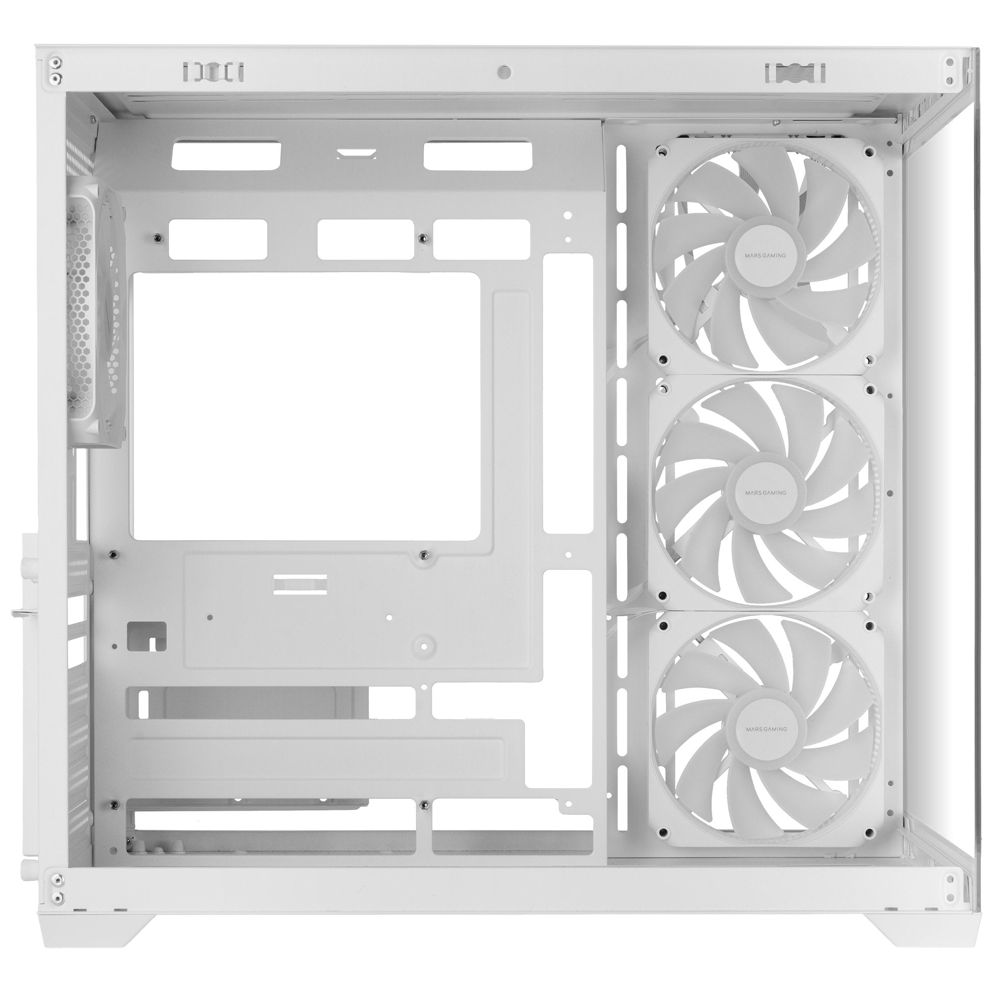 Caja Pc Atx Mars Gaming Mcv5w Cristal Templado Panoramico Argb Gpu 416mm Blanco