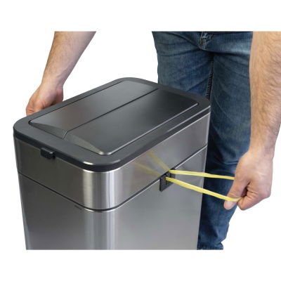 Maul Tret-Abfallbehälter Maulwing 40l Edelmahl Doppeldeckel