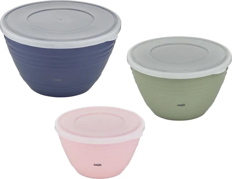 Emsa Rührschüssel Set Bunt Prep & Bake 3-Tlg. Mit Deckel