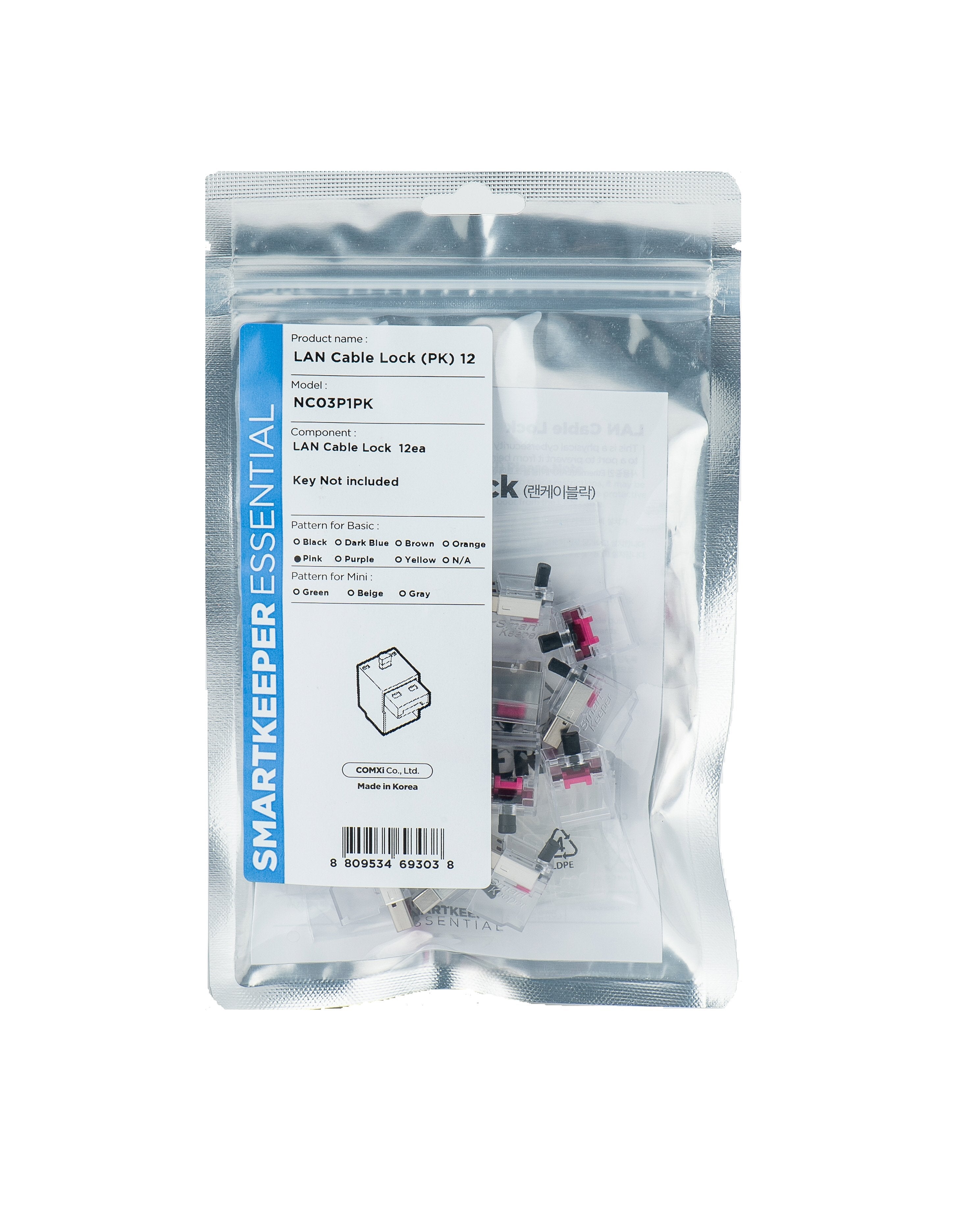 Smartkeeper Basic Lan Cable Lock 12 - Tapon Ciego 12x, Rosa
