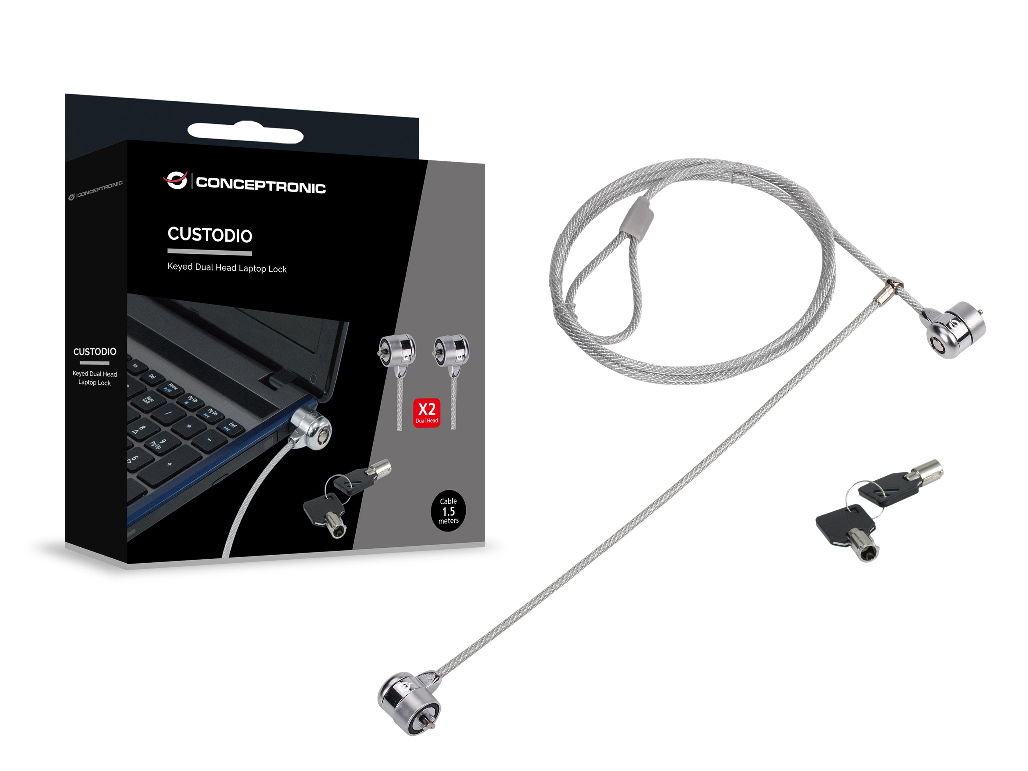 EAN 4015867234228 - Conceptronic CNBSLOCK15T cable antirrobo Plata 1,5 m imagen 4