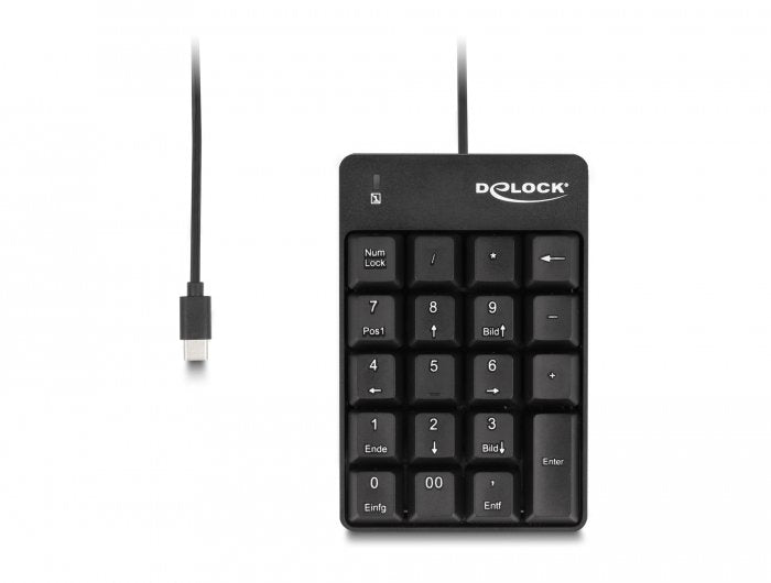 Teclado Numerico Delock 12108 Usb Type-C 19 Teclas Negro