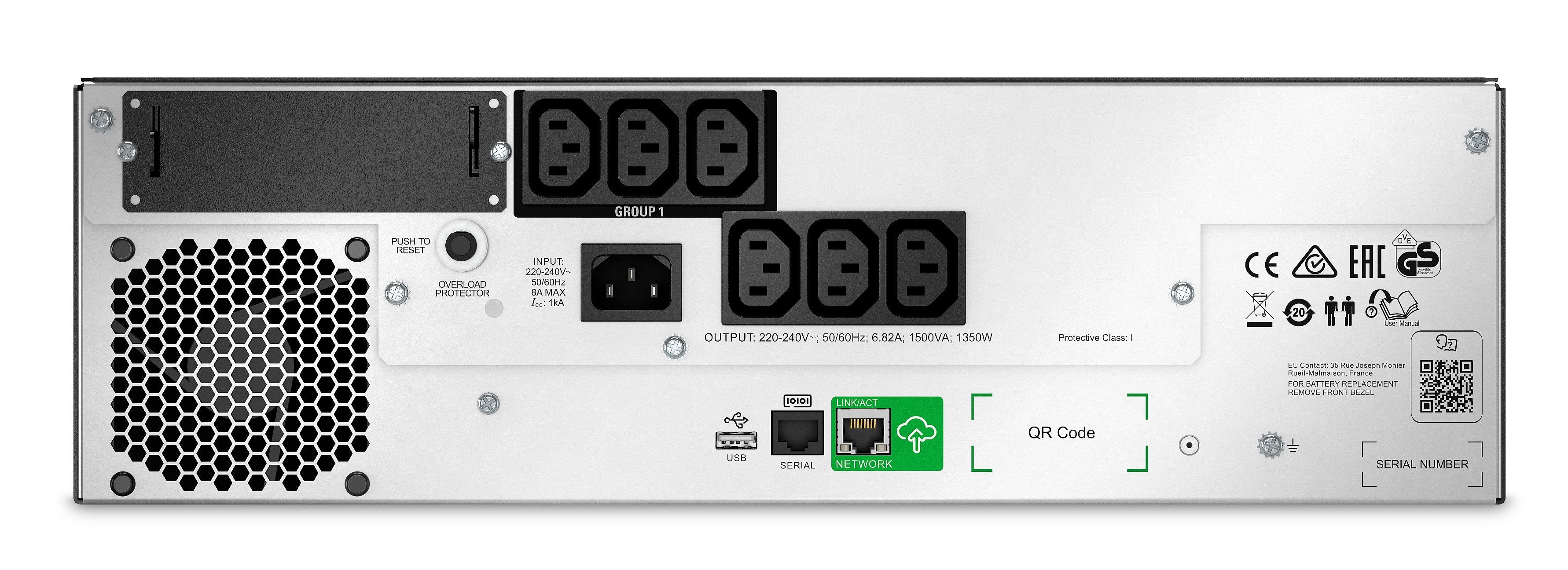 EAN 0731304402619 - APC SMTL1500RMI3UC sistema de alimentación ininterrumpida (UPS) Línea interactiva 1,5 kVA 1350 W 6 salida imagen 2