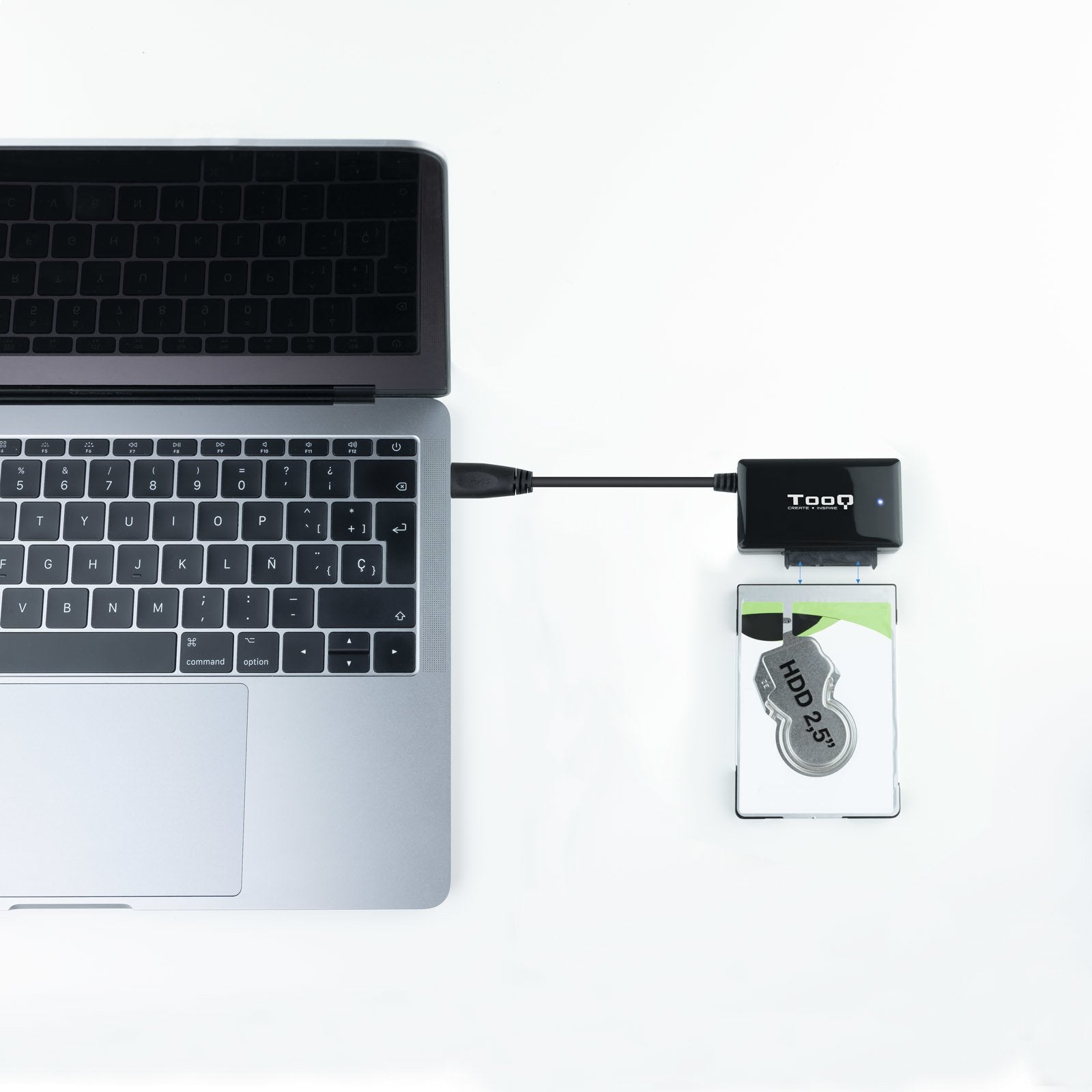 Tooq Adaptador Usb 3.0 Usb-A A Sata Para Discos Duros De 2.5? Y 3.5? Con Alimentador - Negro