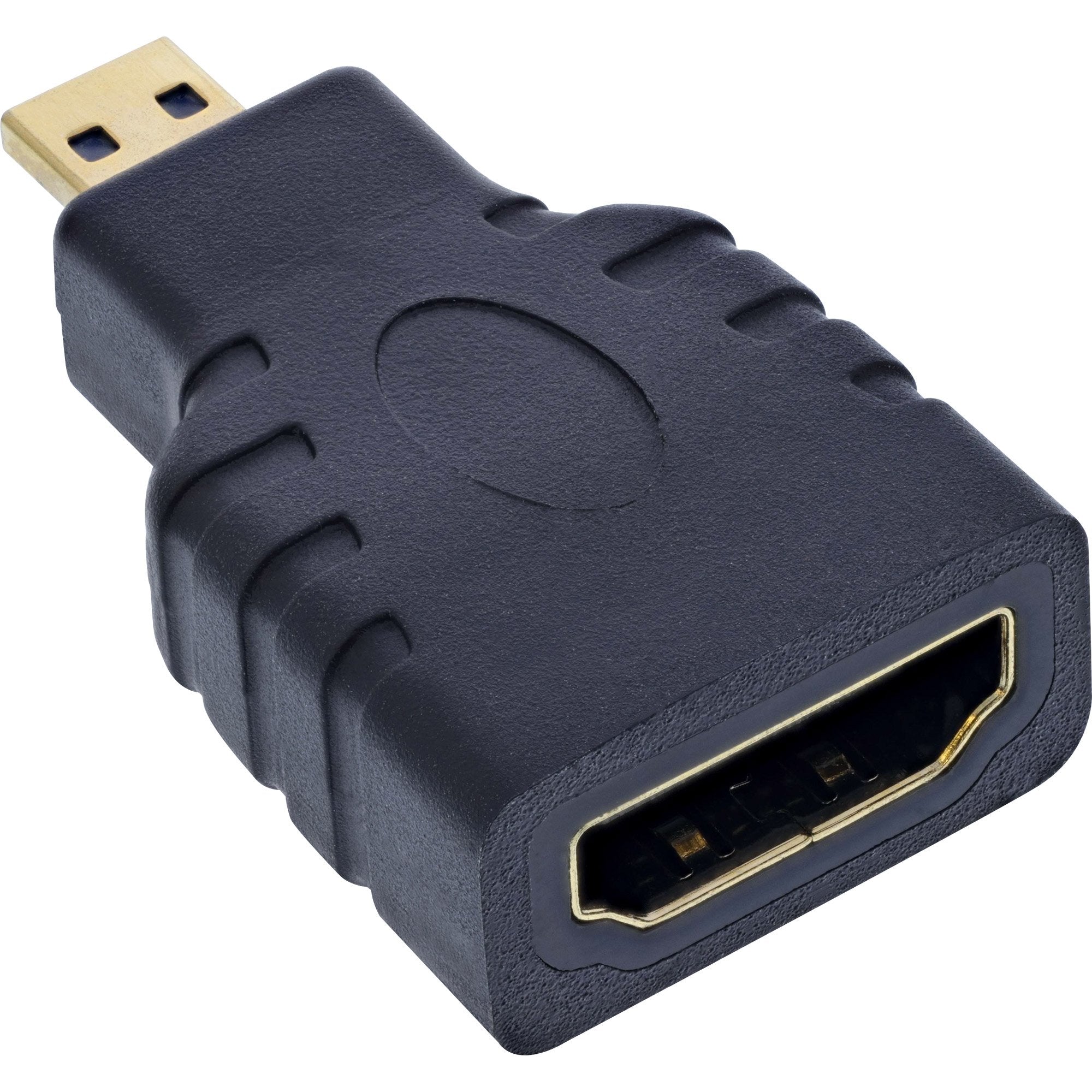 Adaptador Hdmi Inline Hdmi A Hembra A Hdmi D Macho 4k/60hz Negro/Dorado