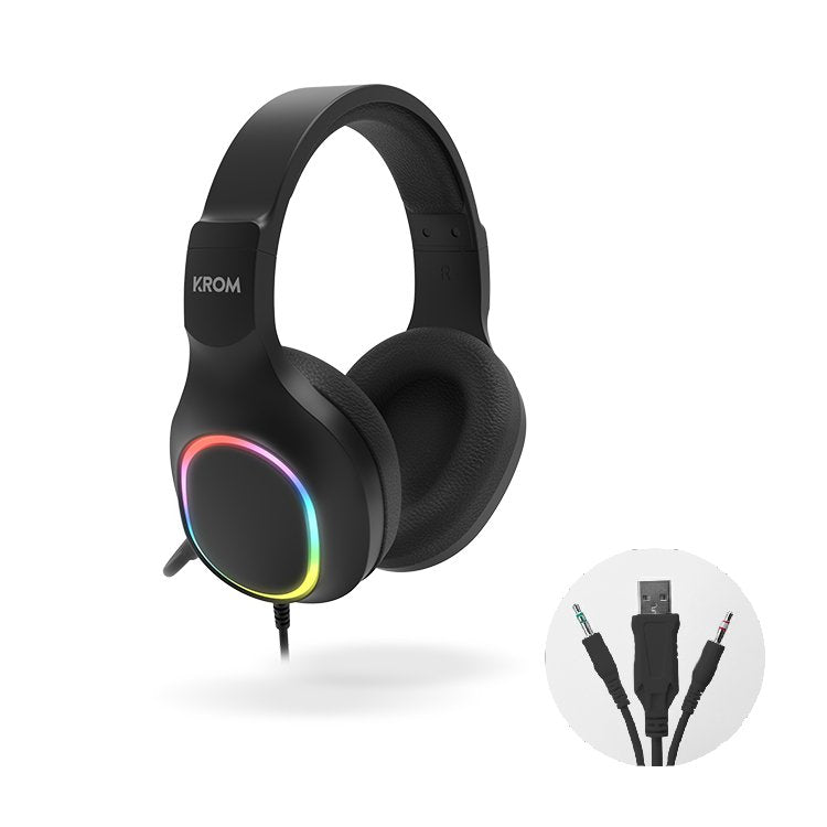 Krom Kenta Pc Combo Gaming 4 En 1 Rgb Negro