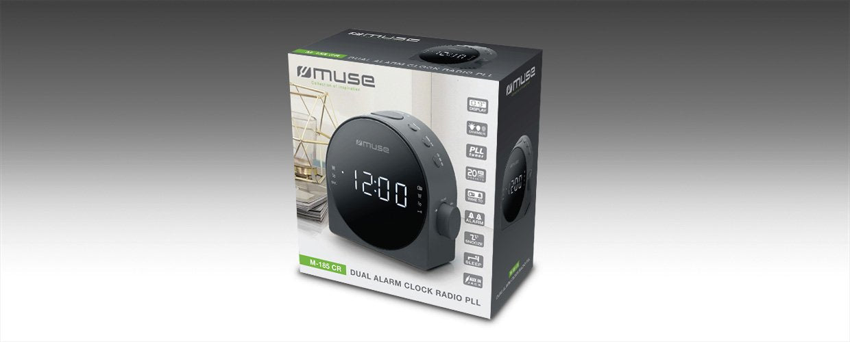 Radio Reloj Despertador Dual Muse Pll M-185cr Entrada Aux,