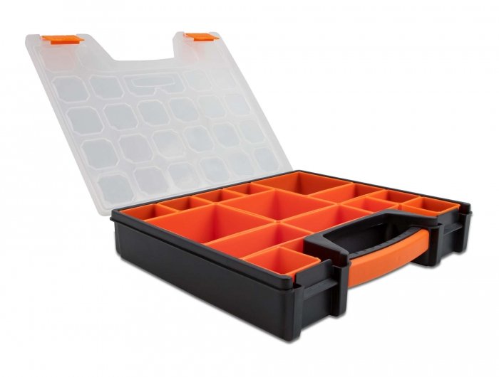 Sortimentsbox Mit 14 Fächern 312 X 272 X 60 Mm Naranja Schwarz
