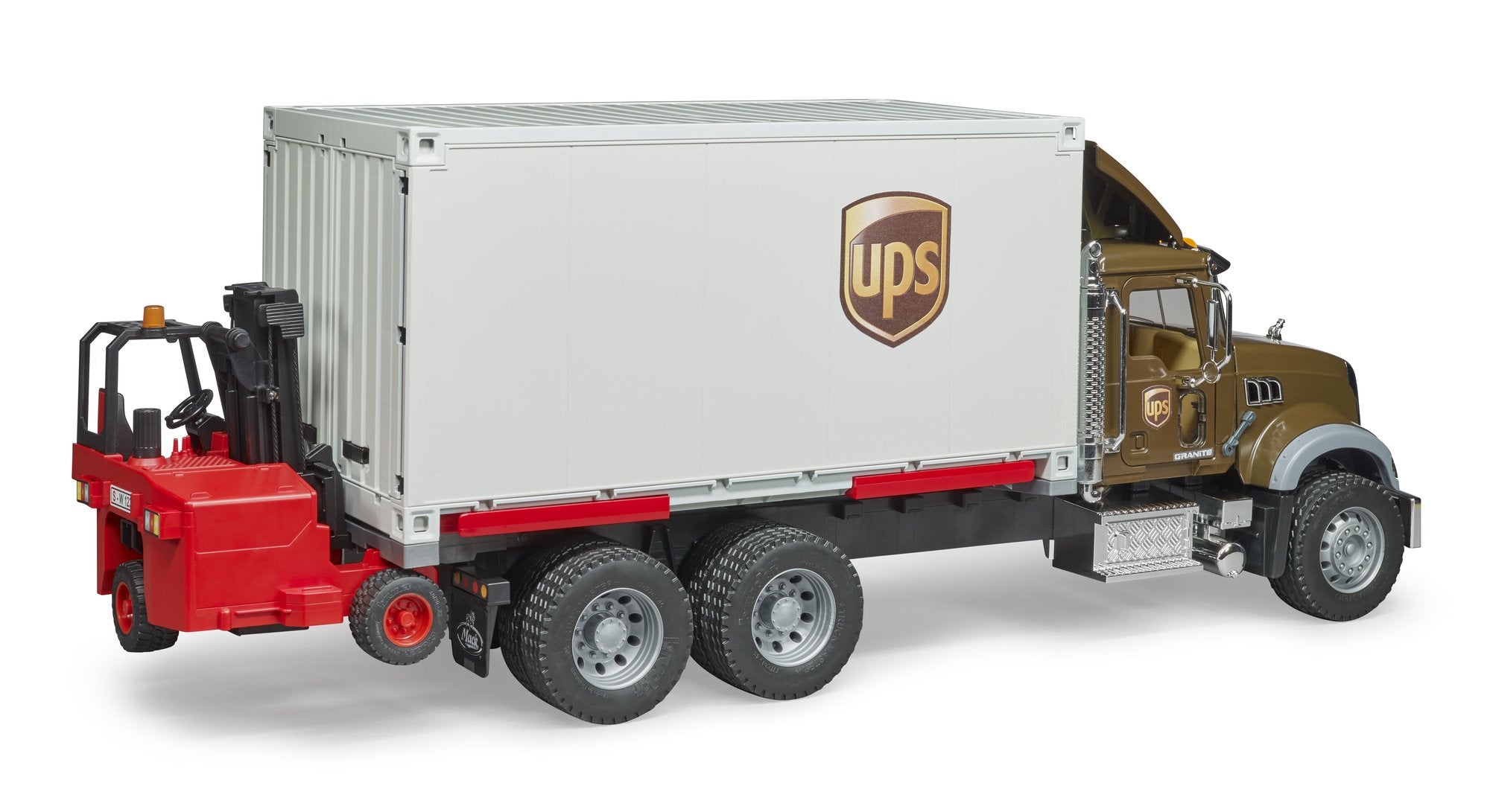 Bruder Camion Mack De Reparto Ups Con Carretilla Elevadora 02828