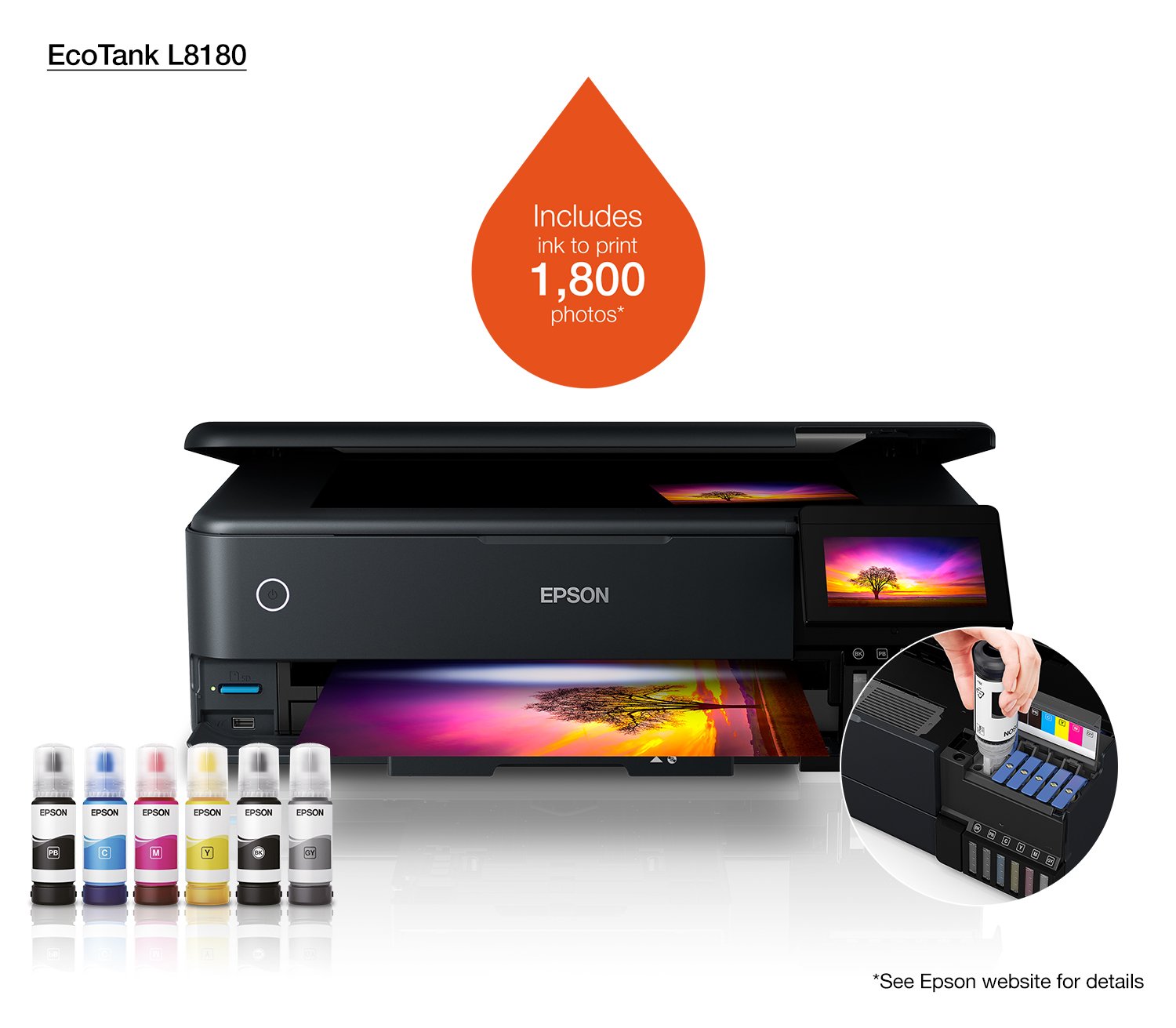 EAN 8715946676388 - Epson EcoTank L8180 Inyección de tinta A3+ 5760 x 1440 DPI 32 ppm Wifi imagen 14