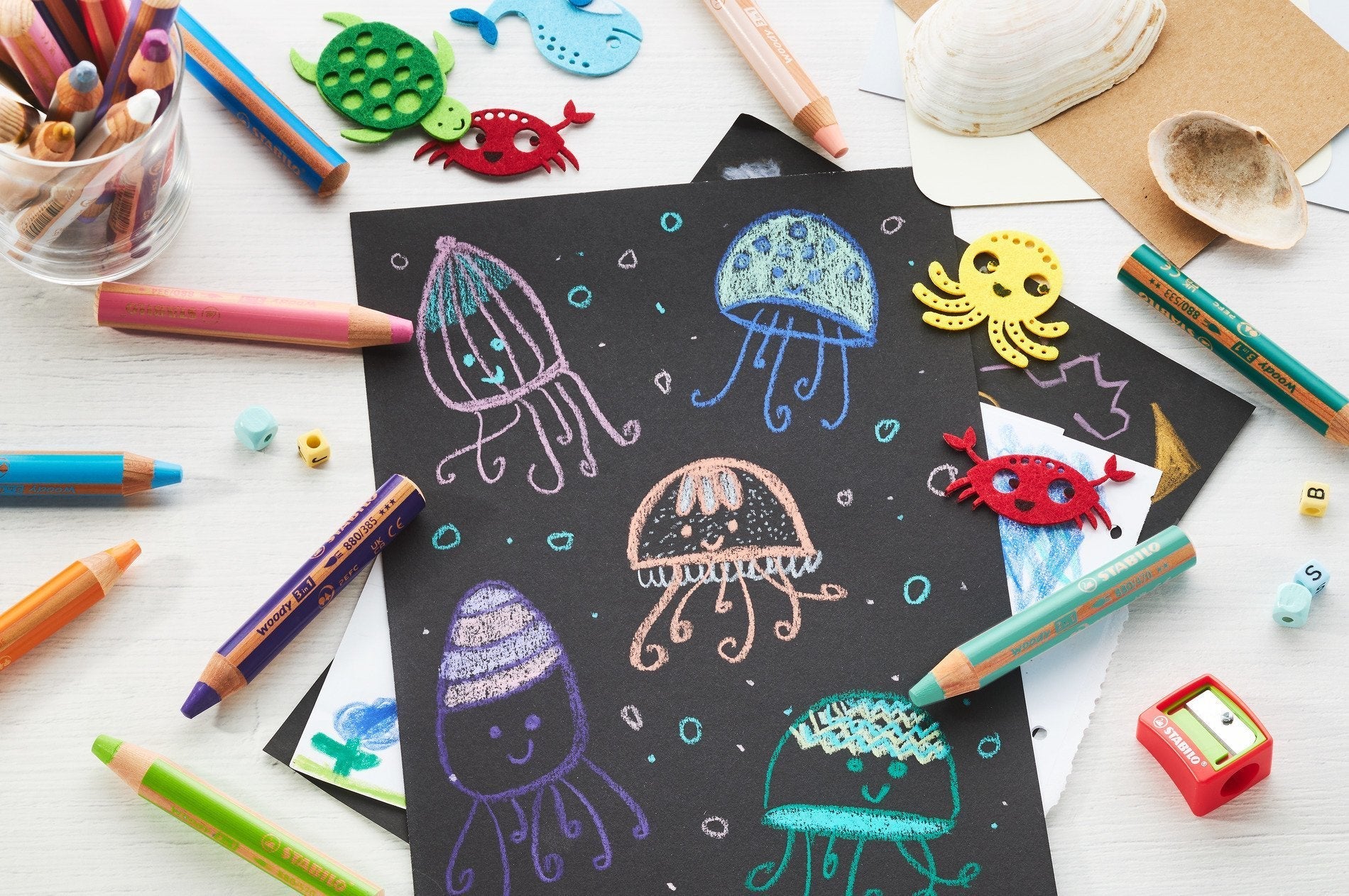 Stabilo Lápices De Colores Woody 3 En 1 Estuche De 5 Plata