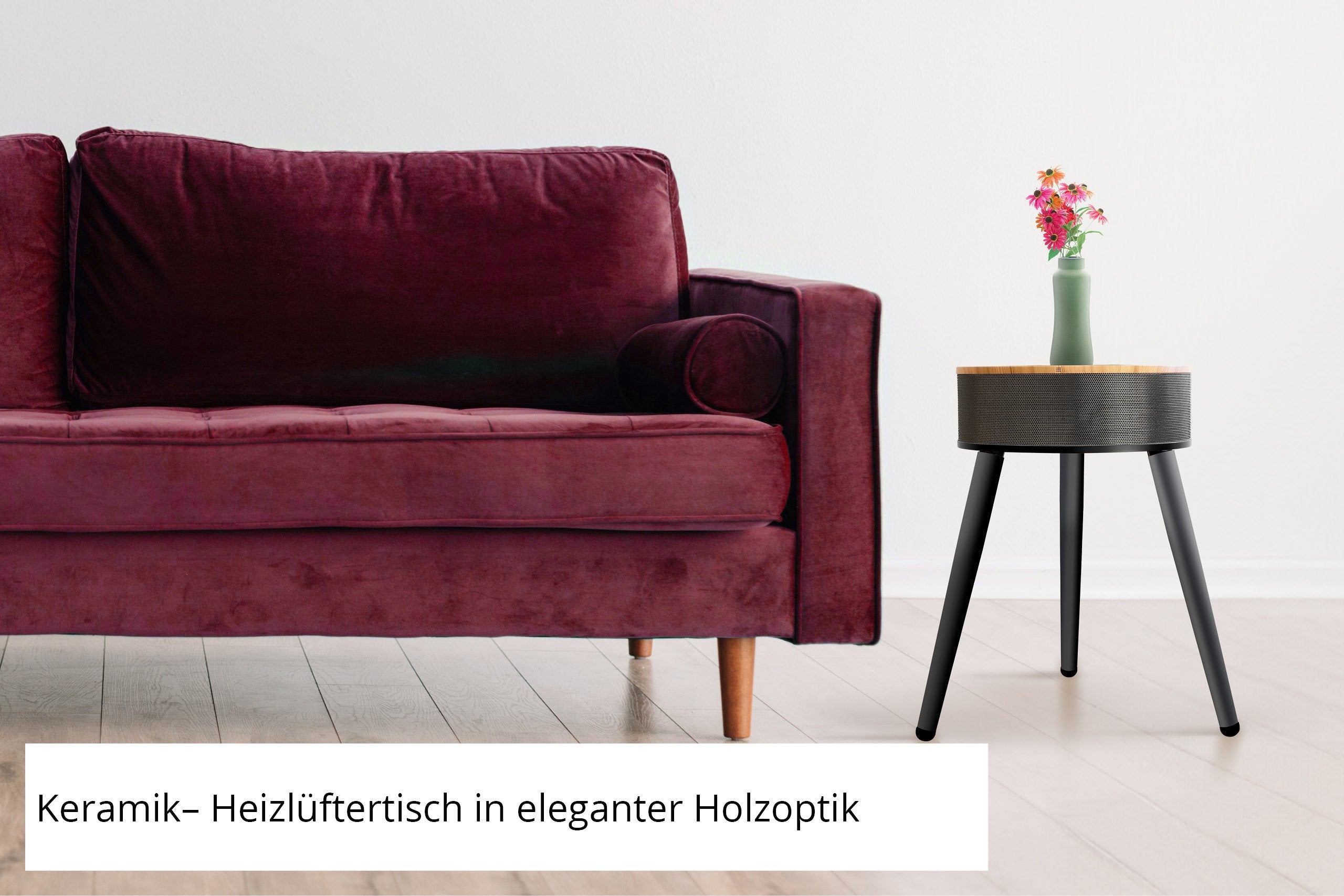 Ventilador Calefactor De Mesa Henry Negro/Madera, 2000 W 86545