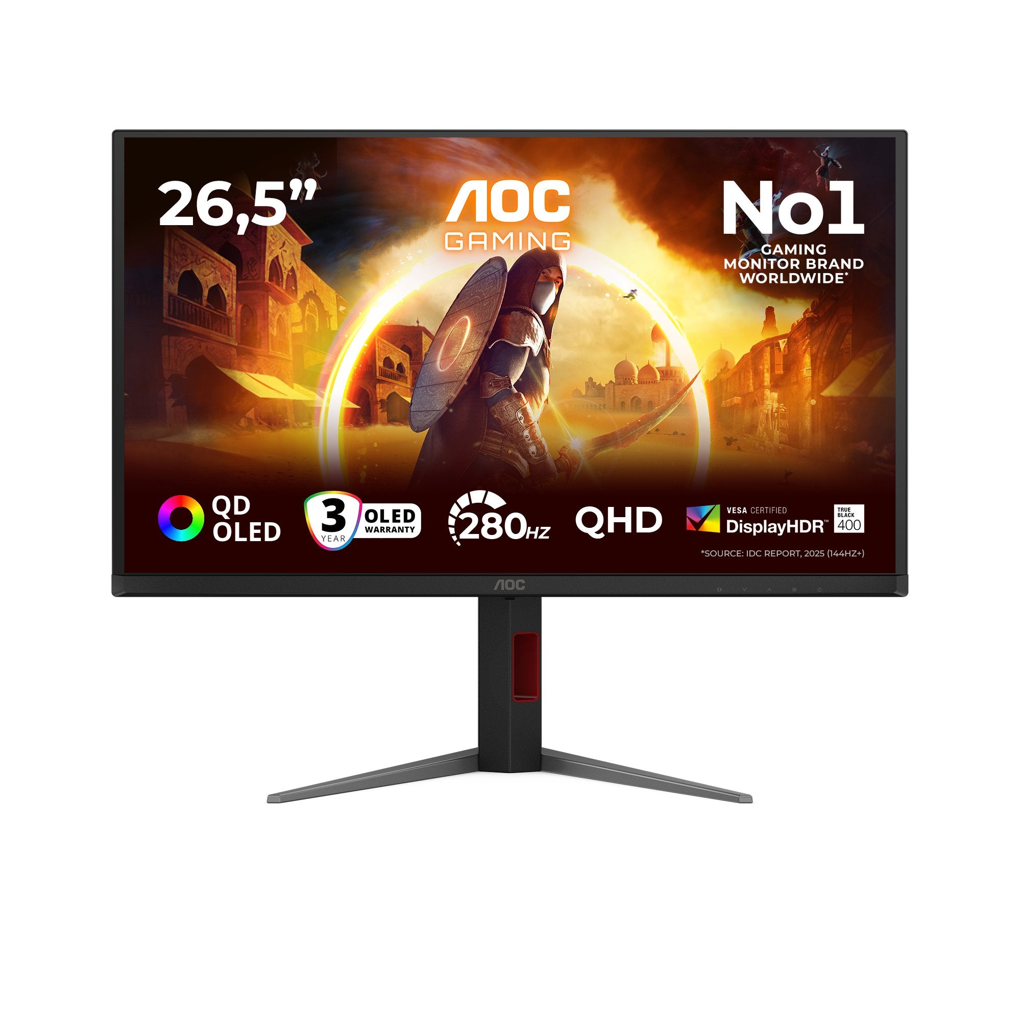 EAN 4038986183161 - AOC G4 Q27G4ZD pantalla para PC 67,3 cm (26.5") 2560 x 1440 Pixeles Quad HD QD-OLED Negro, Rojo imagen 1