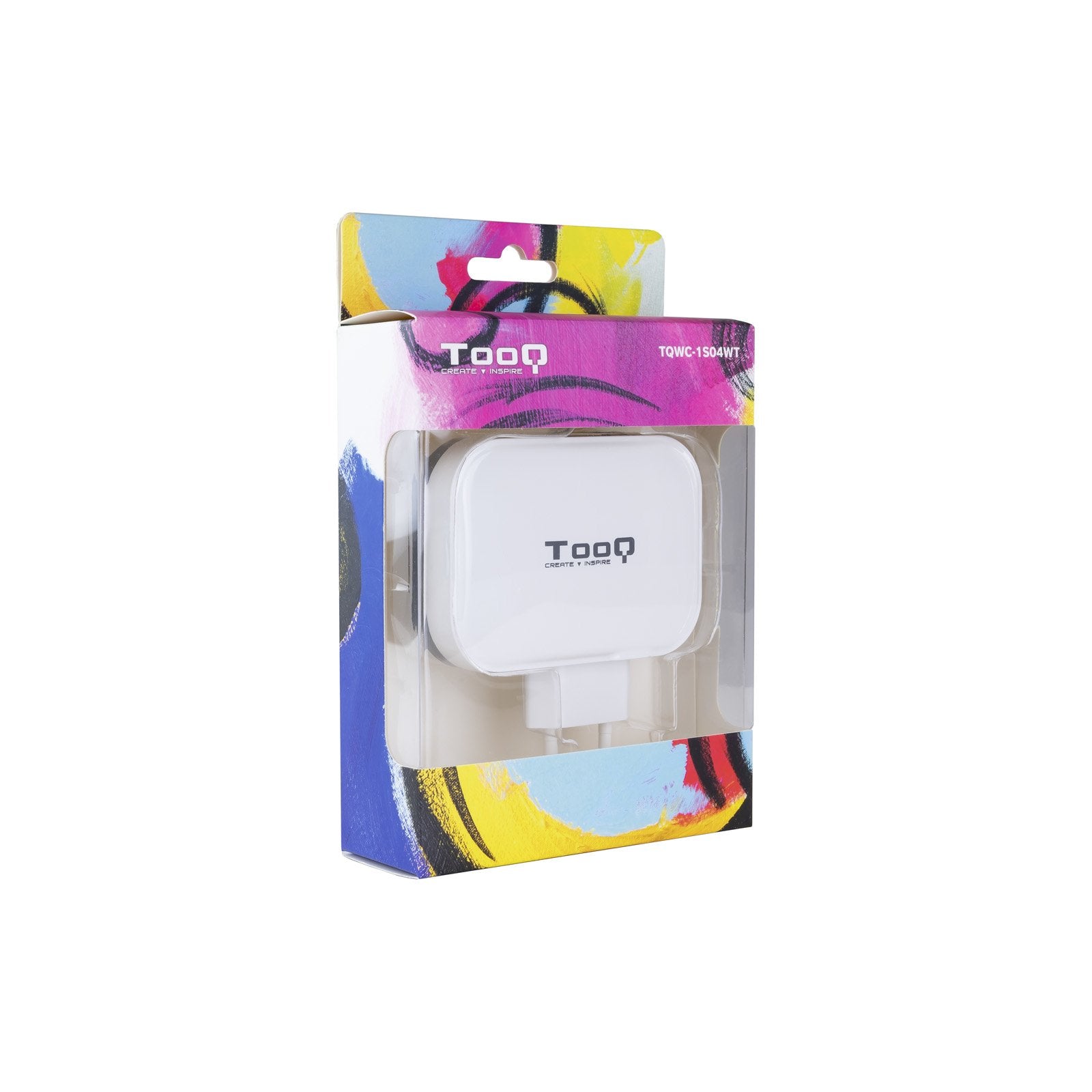 Cargador Pared Tooq Tqwc 1sc04wt Usb C + Usb A 27w Blanco