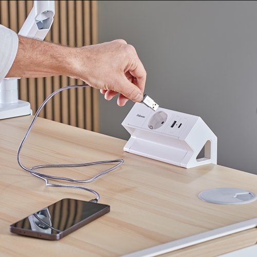 Regleta Fellowes 100137173 Base Múltiple 2 M 1 Salidas Ac Interior Blanco