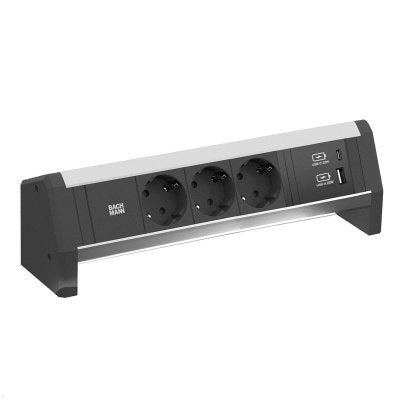 Bachmann Desk1 3x Schutzkontakt, Usb-Charger, Gst18 0,2m