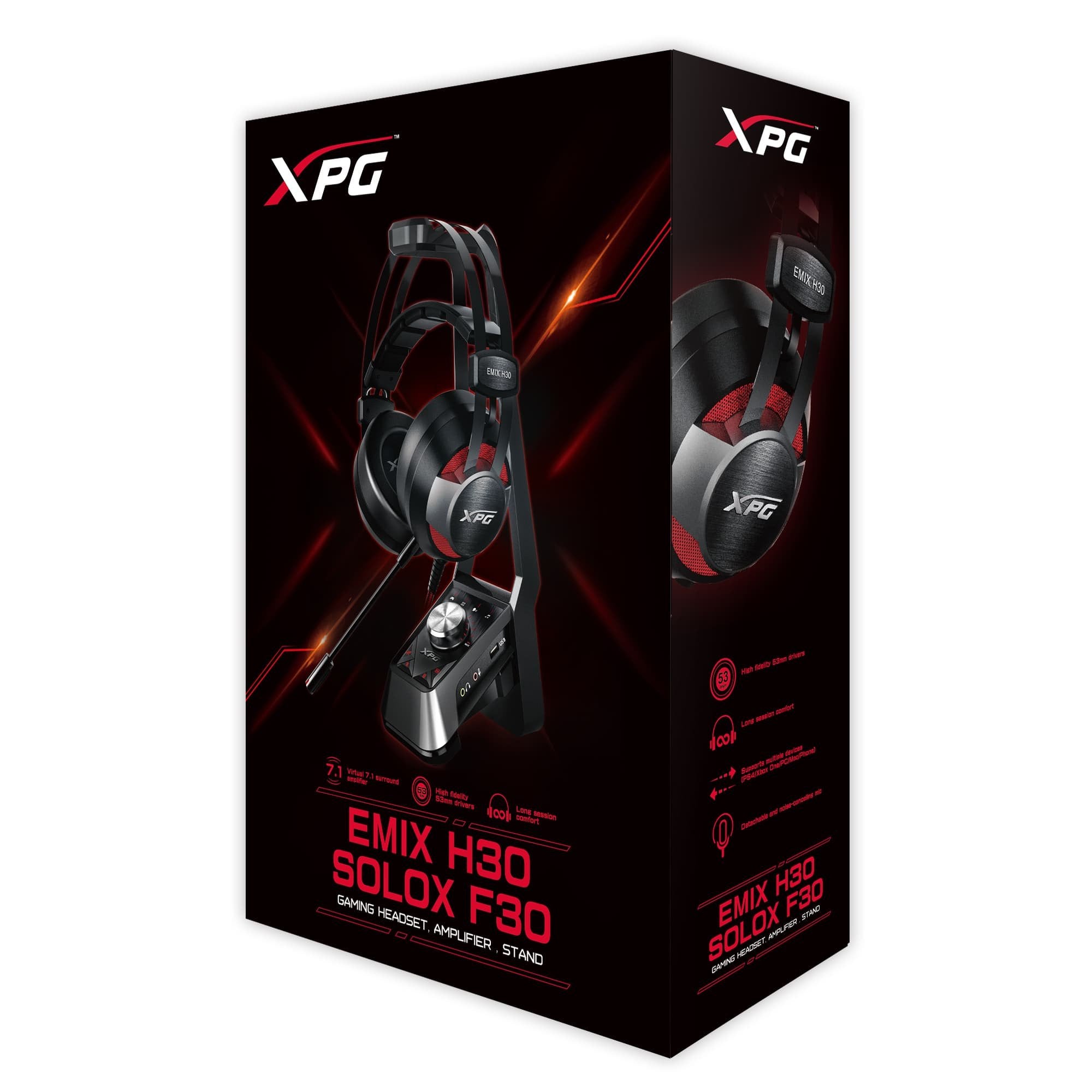 EAN 4713218461827 - XPG EMIX H30 + SOLOX F30 Auriculares Alámbrico Diadema Juego Negro, Rojo imagen 10