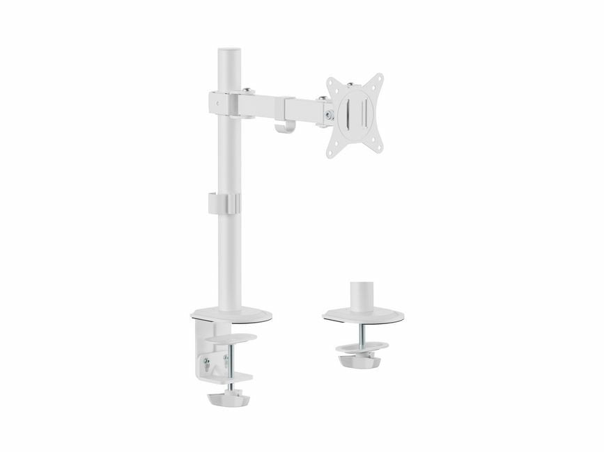 Soporte De Mesa Equip 650166 Para 1 Pantalla 17"-32" Brazo Inclinable Y Giratorio 360 Color Blanco