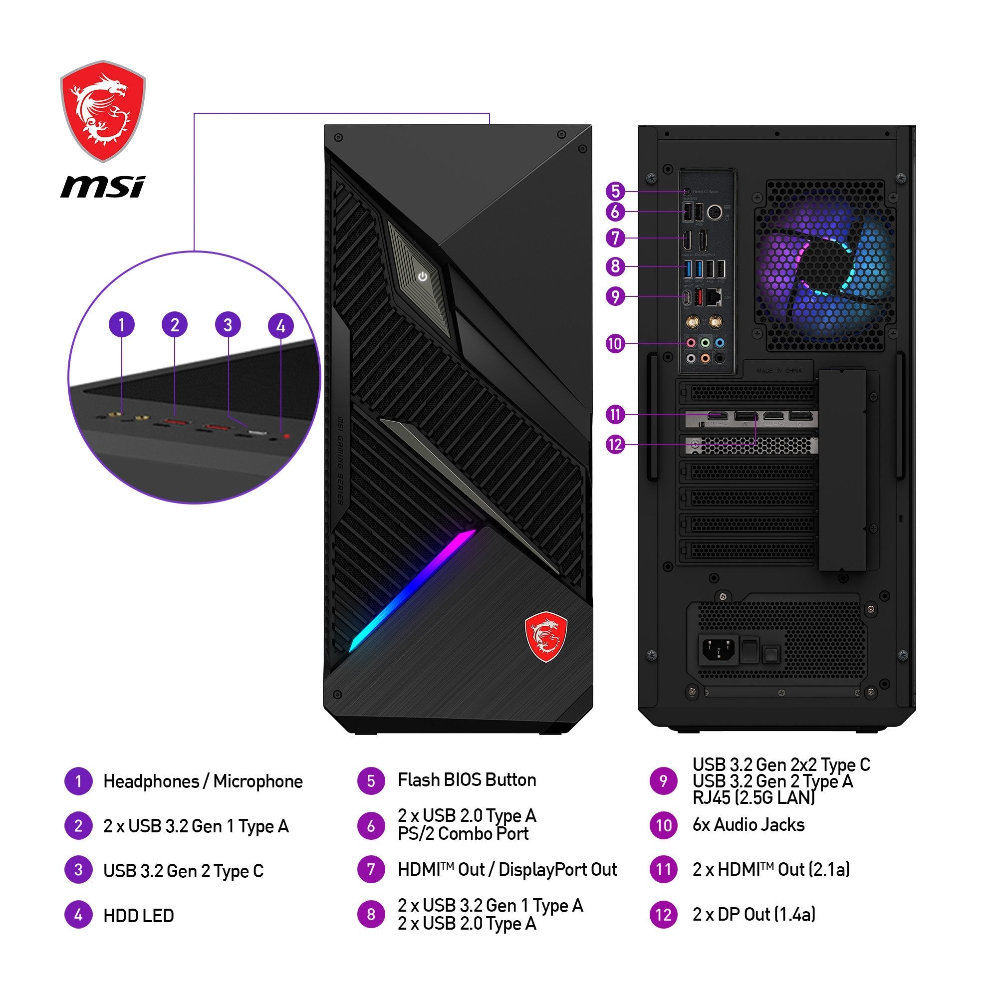 Pc Gaming Msi Mpg Infinite X2 14nug7-460at Intel® Core I7 I7-14700kf 32 Gb Ddr5-Sdram 1 Tb Ssd Nvidia Geforce Rtx 4080 Super Windows 11 Home