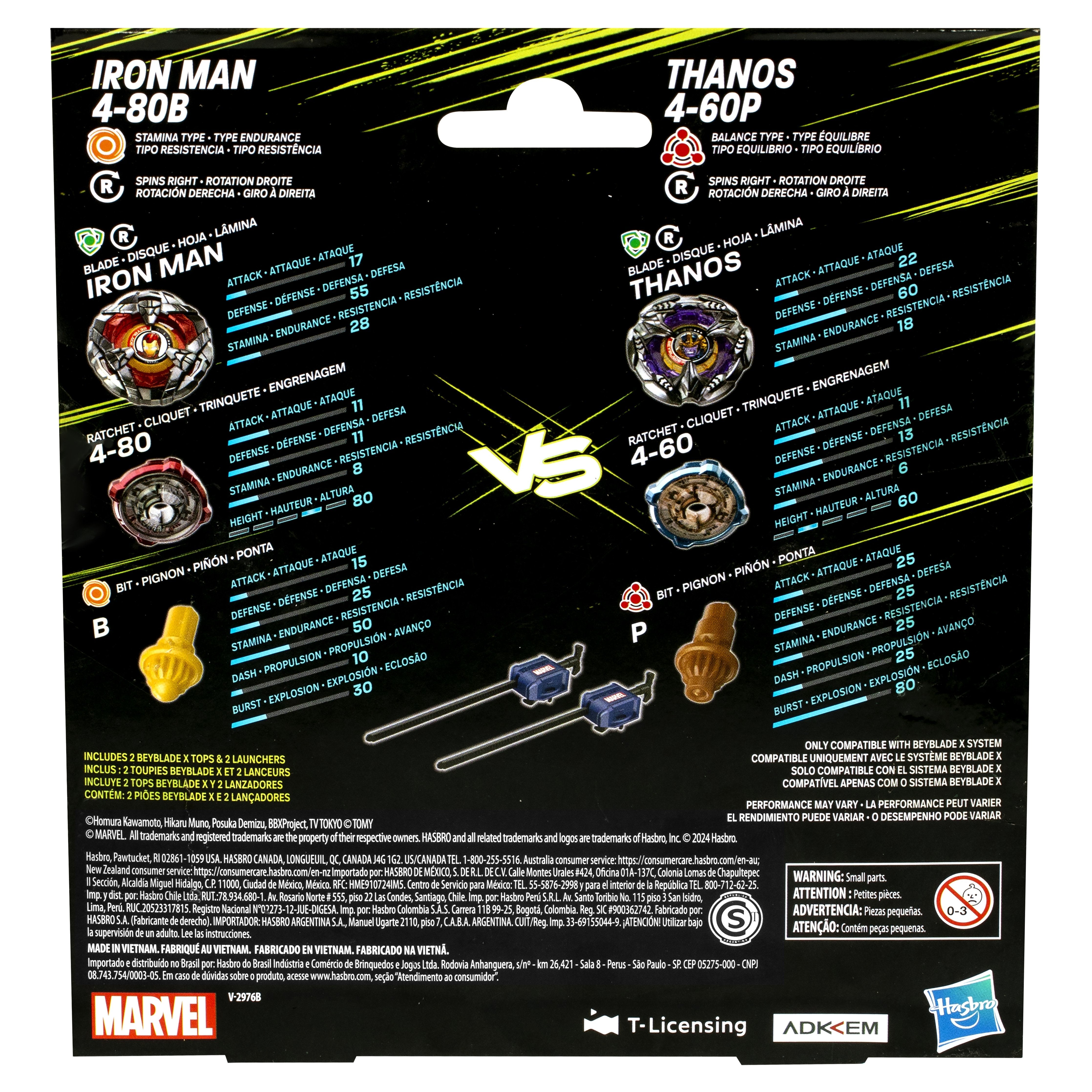 Juego Iron Man 4-80b Thanos 4-60p Beyblade X
