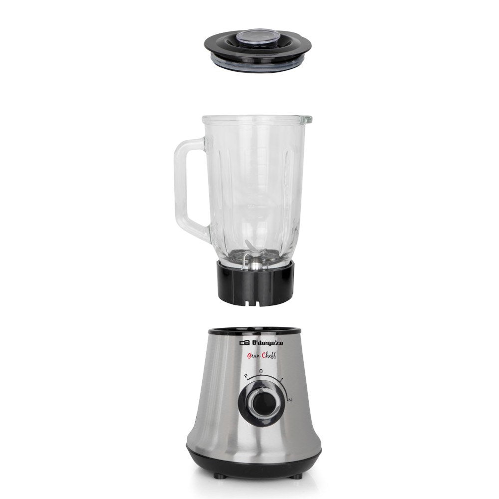 Orbegozo Bv 3500 Batidora De Vaso Saludable - Jarra De Cristal 1.5l - Cuchilla Acero Inoxidable - 2 Velocidades -