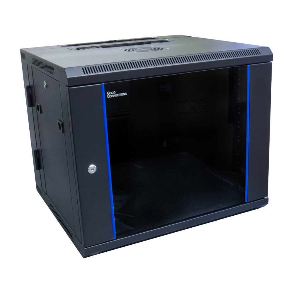 Armario Rack Alcasa Gc-R0013 9u Bastidor De Pared Negro, Azul
