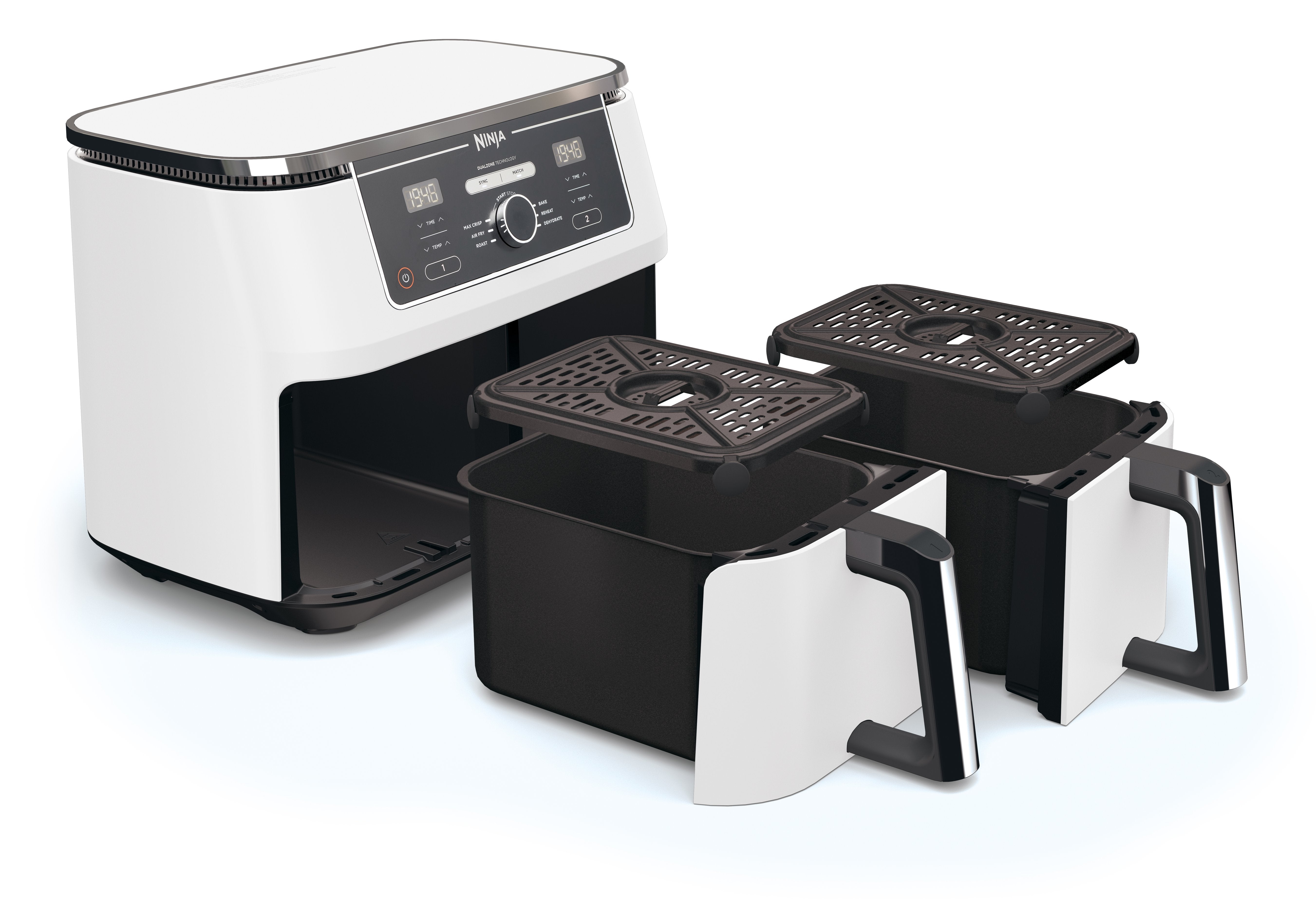 EAN 0622356261180 - Ninja AF400EU Doble 9,5 L Independiente 2470 W Freidora de aire caliente Blanco imagen 6